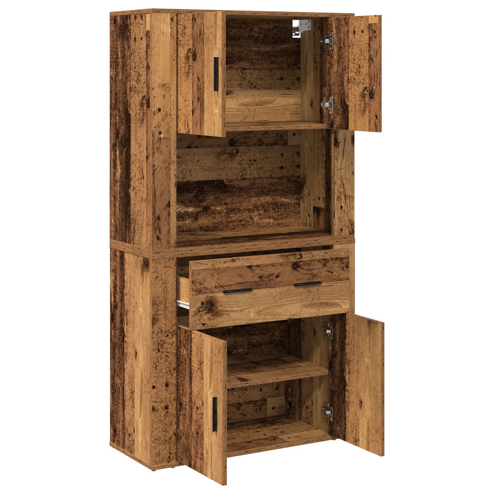 vidaXL Highboard cu sertar Lemn vechi 80 x 33 x 150 cm Lemn compozit vidaXL Highboard cu sertar Lemn vechi 80 x 33 x 150 cm Lemn compozit