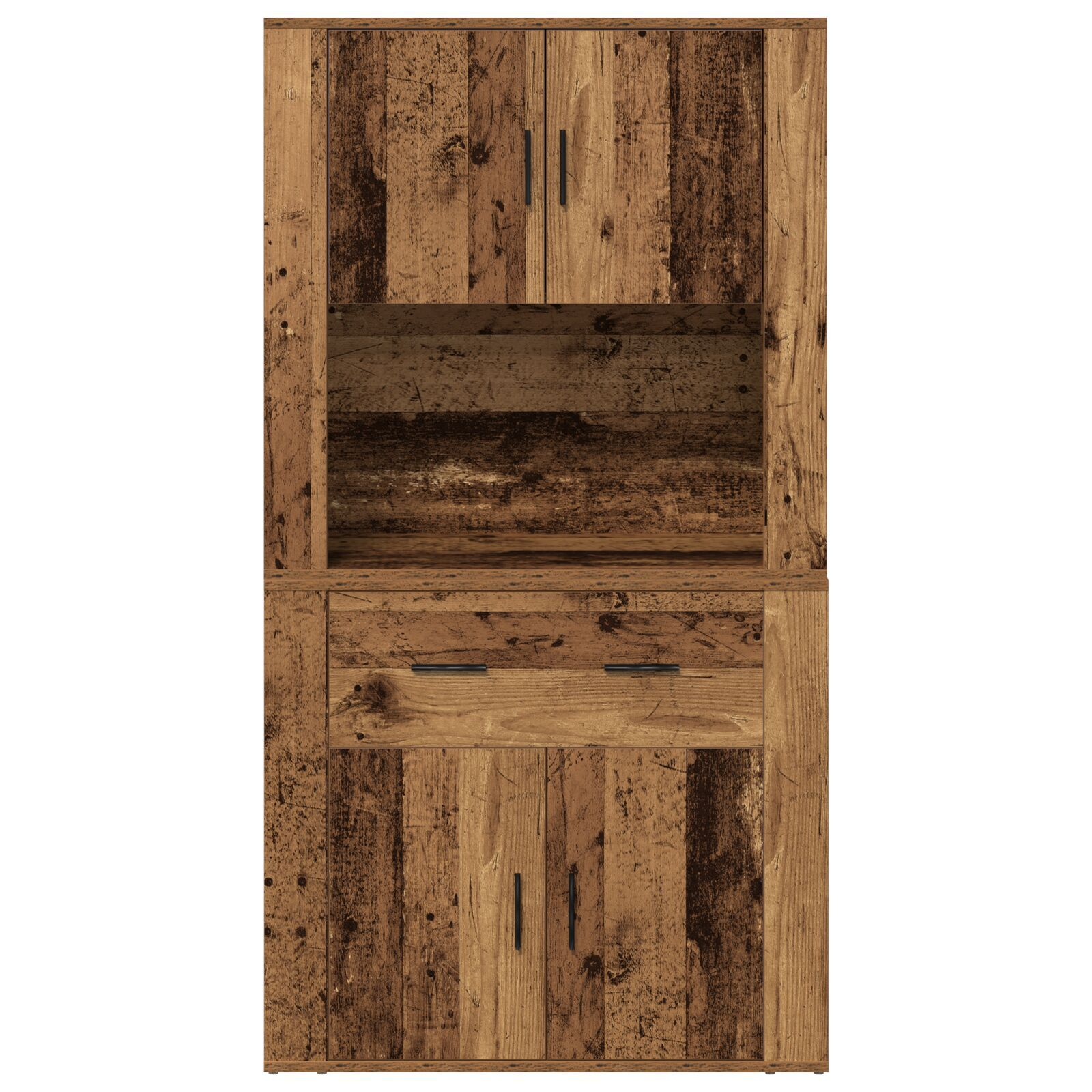 vidaXL Highboard cu sertar Lemn vechi 80 x 33 x 150 cm Lemn compozit vidaXL Highboard cu sertar Lemn vechi 80 x 33 x 150 cm Lemn compozit