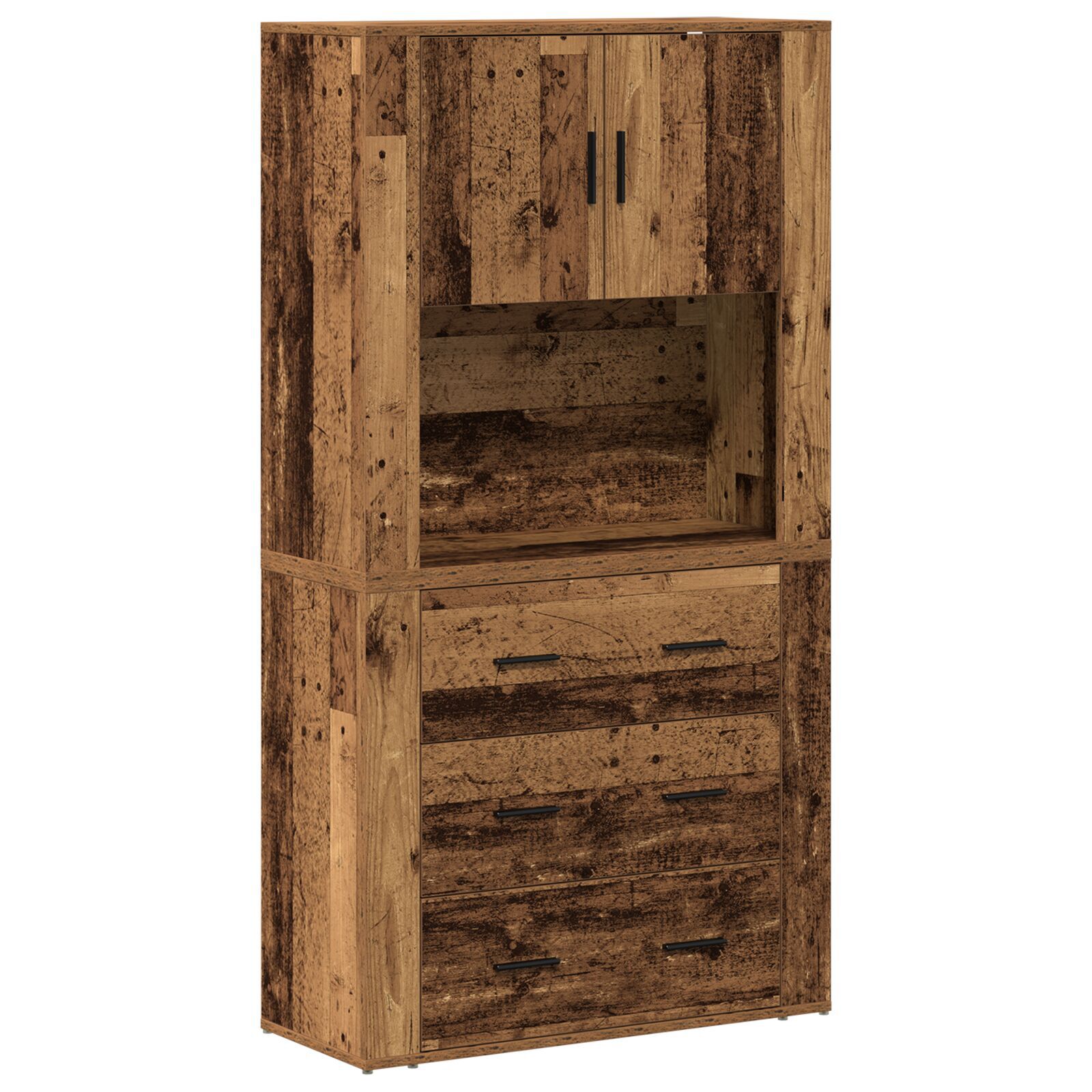 vidaXL Înălțat cu sertar Lemn vechi 80 x 33 x 150 cm Lemn compozit vidaXL Înălțat cu sertar Lemn vechi 80 x 33 x 150 cm Lemn compozit