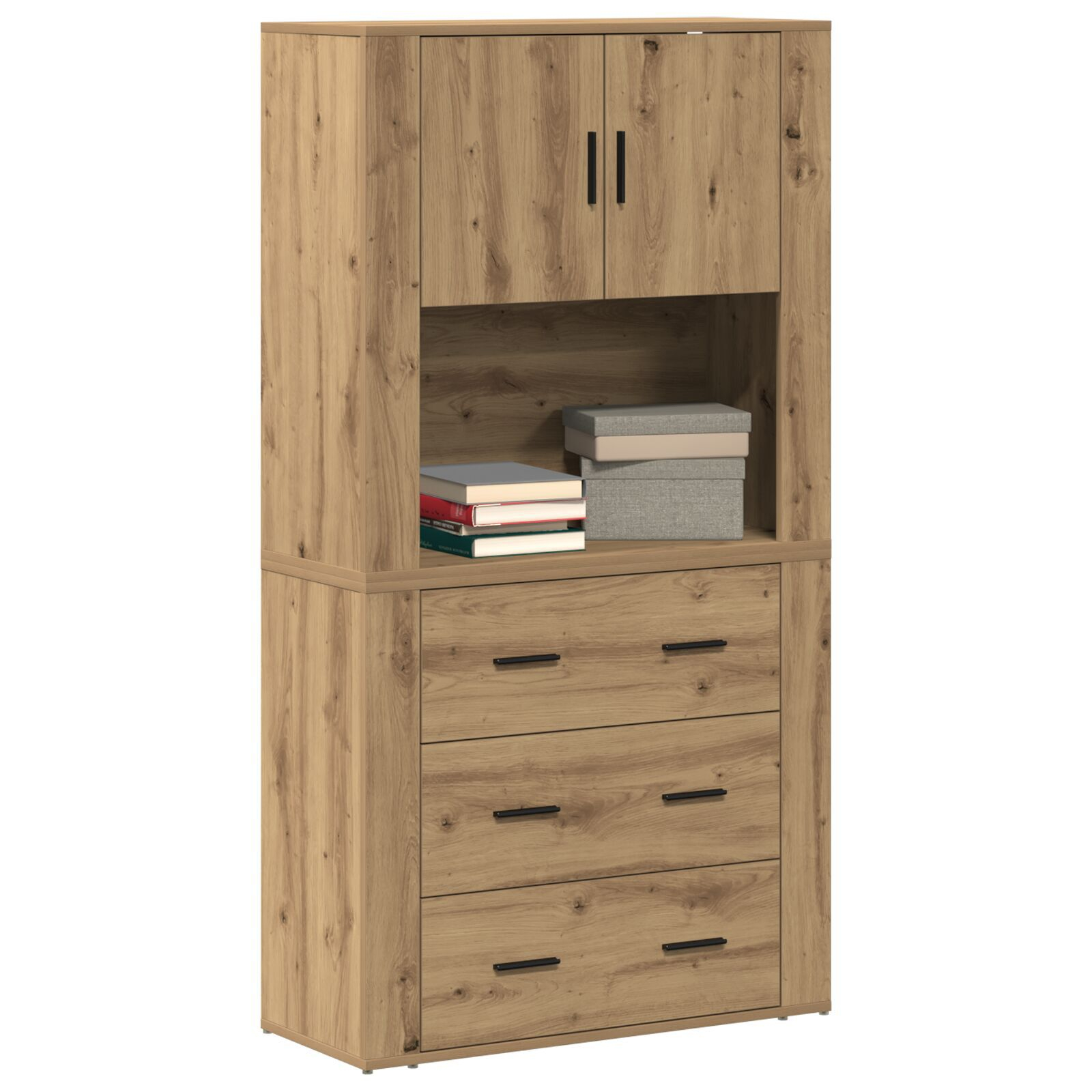 vidaXL Înălțat stejar artizanal 80 x 33 x 150 cm Lemn compozit vidaXL Înălțat stejar artizanal 80 x 33 x 150 cm Lemn compozit