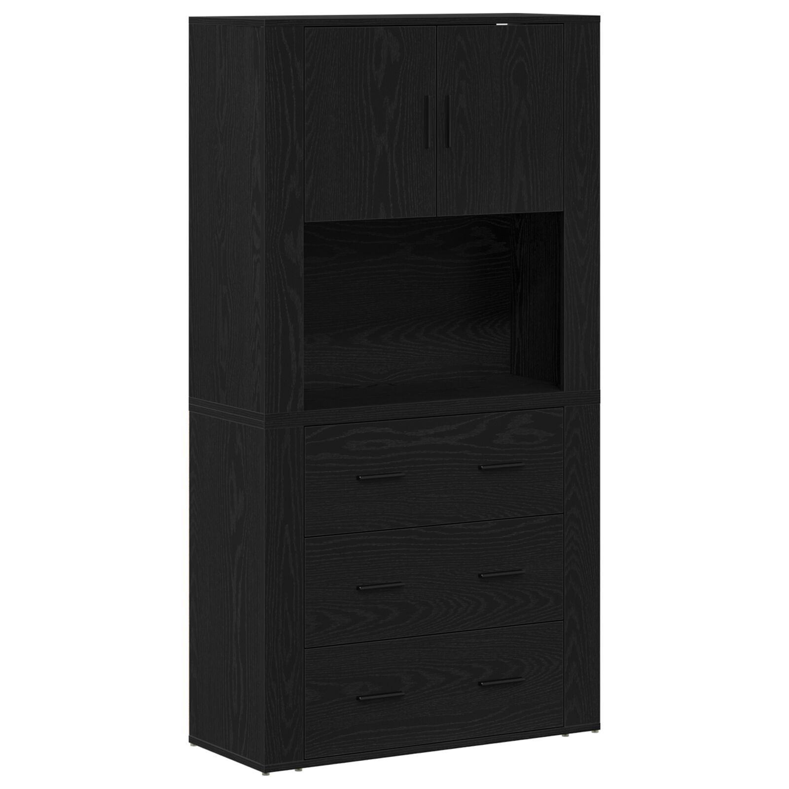 vidaXL Biblioteca Stejar negru 80x33x150 cm Lemn prelucrat vidaXL Biblioteca Stejar negru 80x33x150 cm Lemn prelucrat