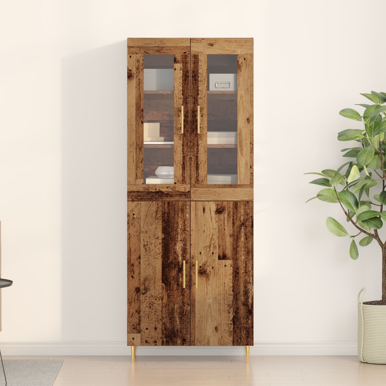 vidaXL Bufet 2 pcs Lemn vechi 69.5 x 34 x 180 cm Lemn compozit