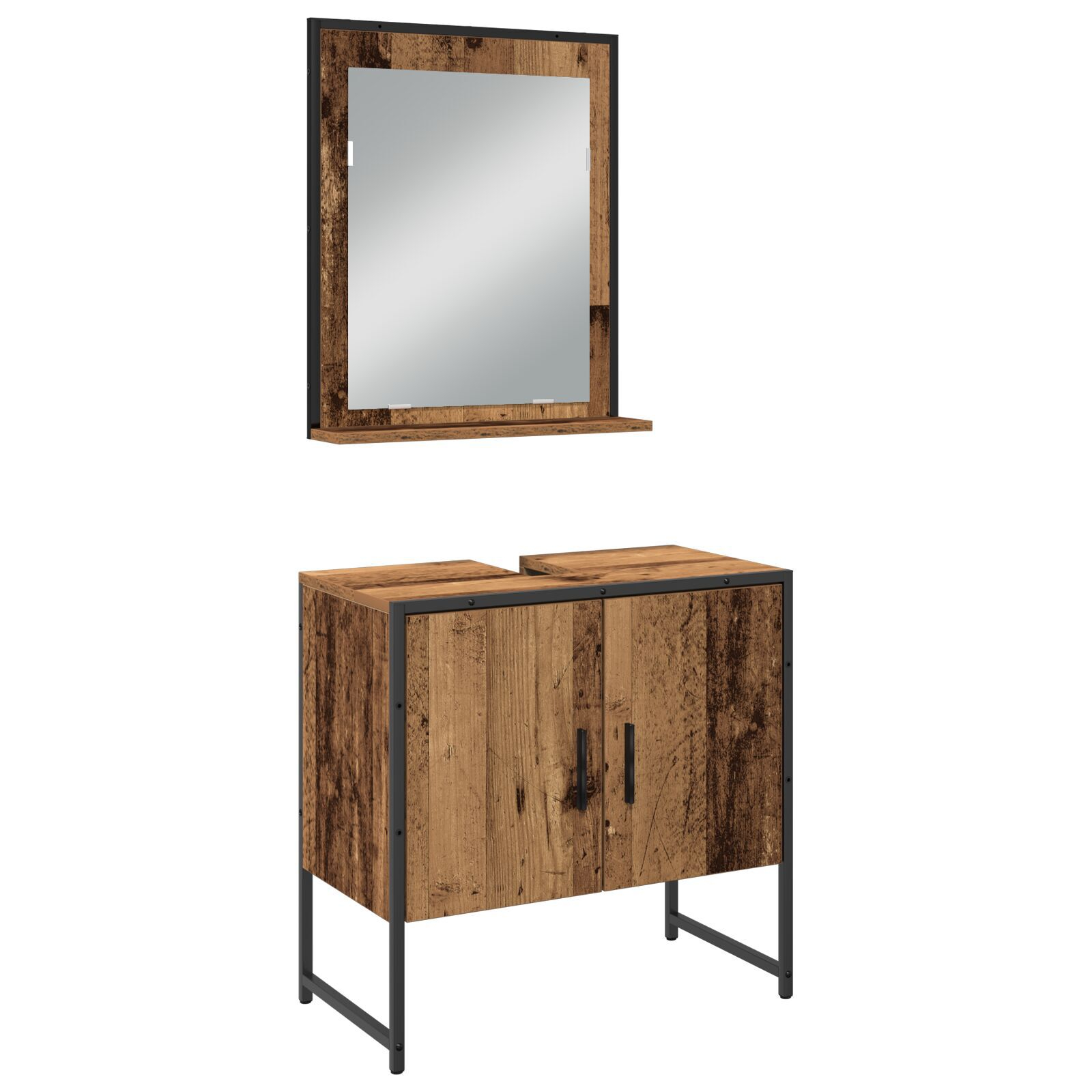 vidaXL Set de mobilier pentru baie 3 pcs Maro 33 x 33 x 102.5 cm