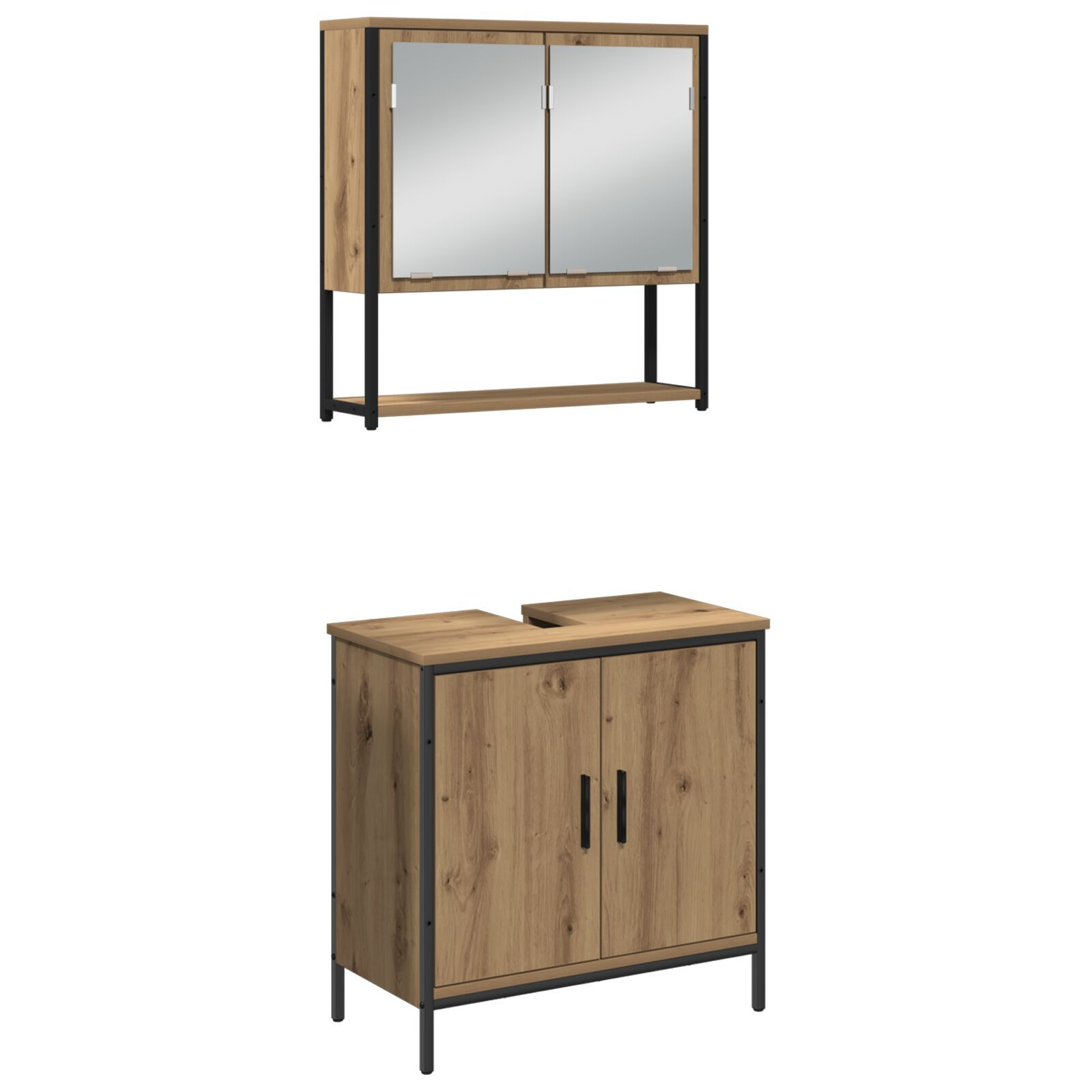 vidaXL Set de mobilier pentru baie 3 pcs Maro 33 x 33 x 102.5 cm vidaXL Set de mobilier pentru baie 3 pcs Maro 33 x 33 x 102.5 cm
