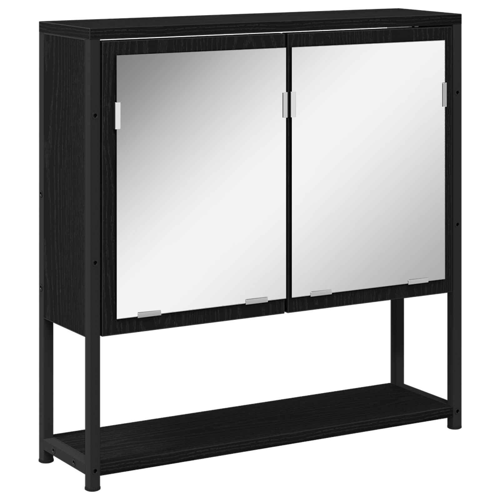 vidaXL Set de mobilier pentru baie 3 pcs Negru 33 x 33 x 102.5 cm