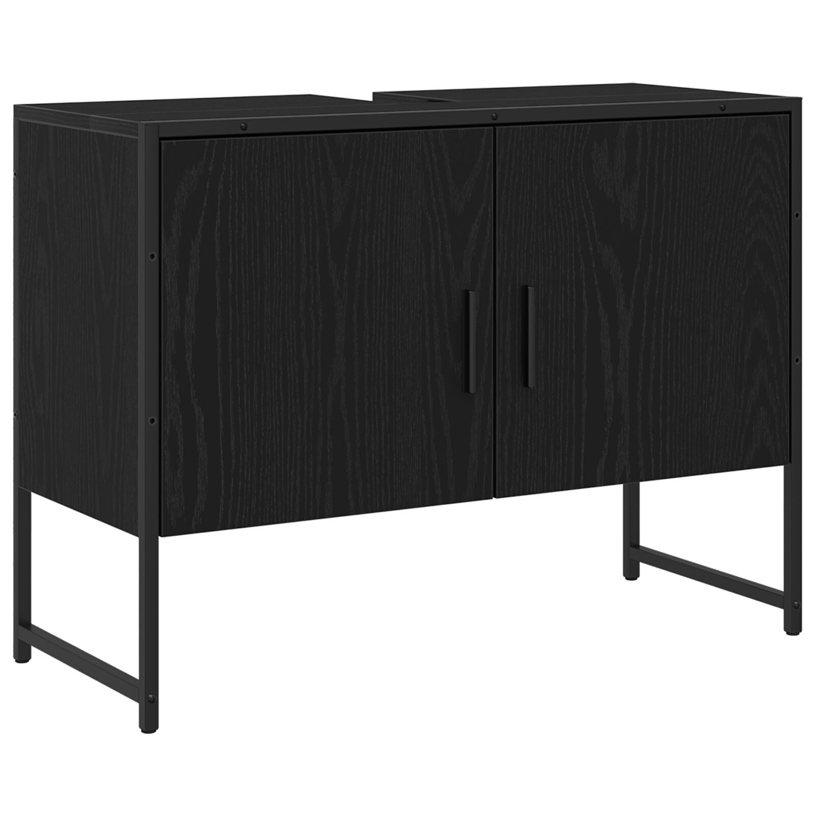 vidaXL Set de mobilier pentru baie 3 pcs Negru 33 x 33 x 102.5 cm
