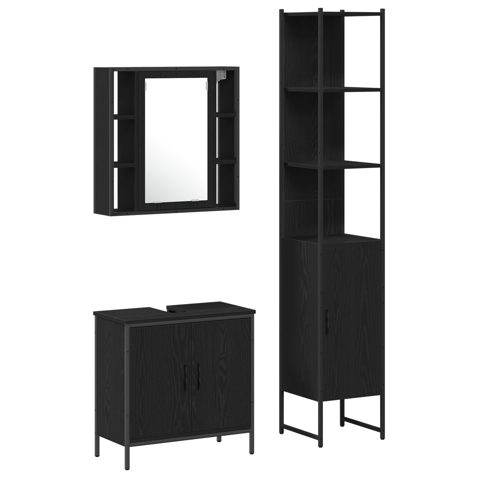 Cabinet Chiuvetă Baie vidaXL Stejar Negru 60x30x60 cm Lemn Prelucrat Cabinet Chiuvetă Baie vidaXL Stejar Negru 60x30x60 cm Lemn Prelucrat