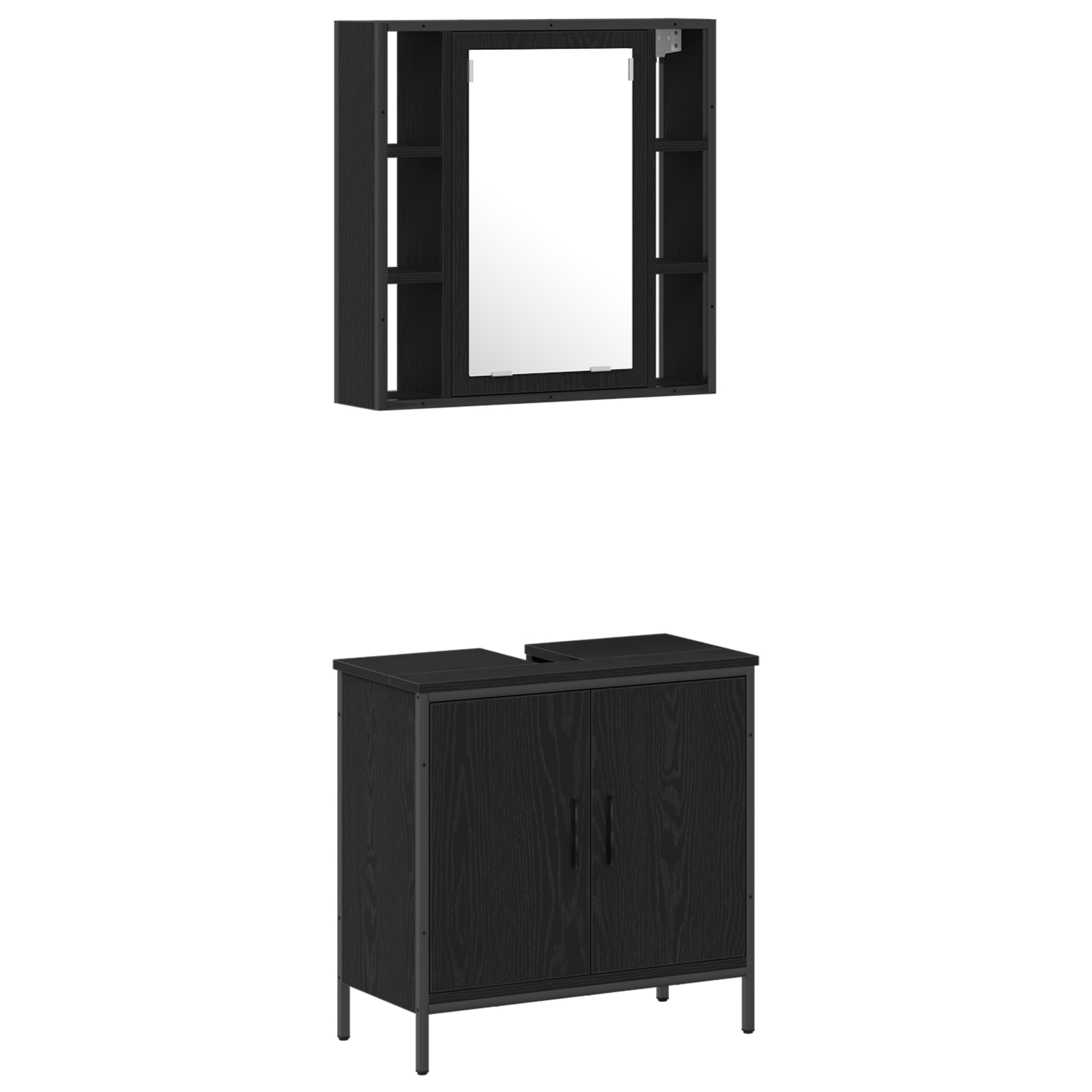 Cabinet Chiuvetă Baie vidaXL Stejar Negru 60x30x60 cm Lemn Prelucrat Cabinet Chiuvetă Baie vidaXL Stejar Negru 60x30x60 cm Lemn Prelucrat