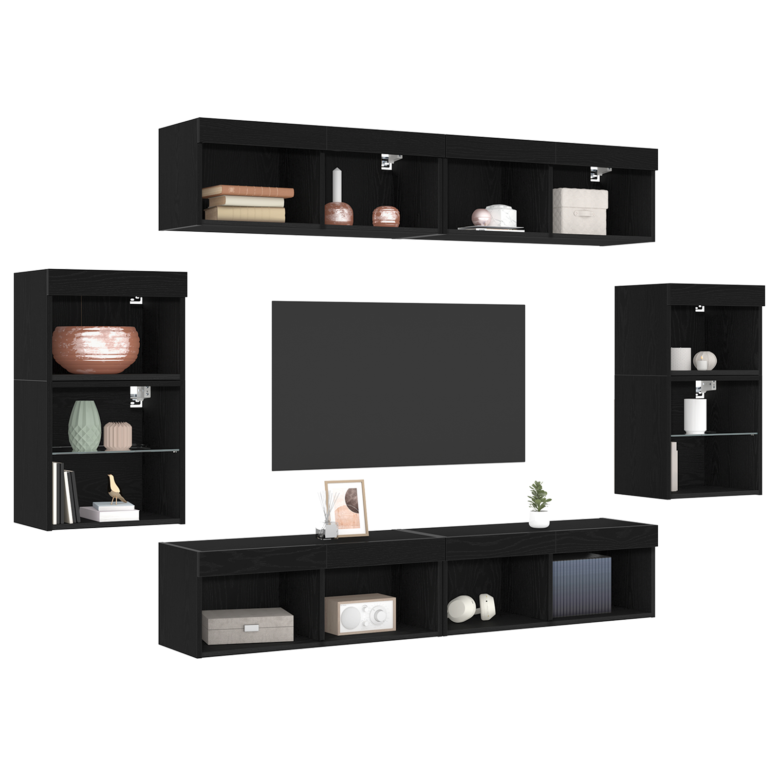 Raft suspendat vidaXL 2 buc Stejar negru 40x28,5x40 cm din lemn ingineresc Raft suspendat vidaXL 2 buc Stejar negru 40x28,5x40 cm din lemn ingineresc