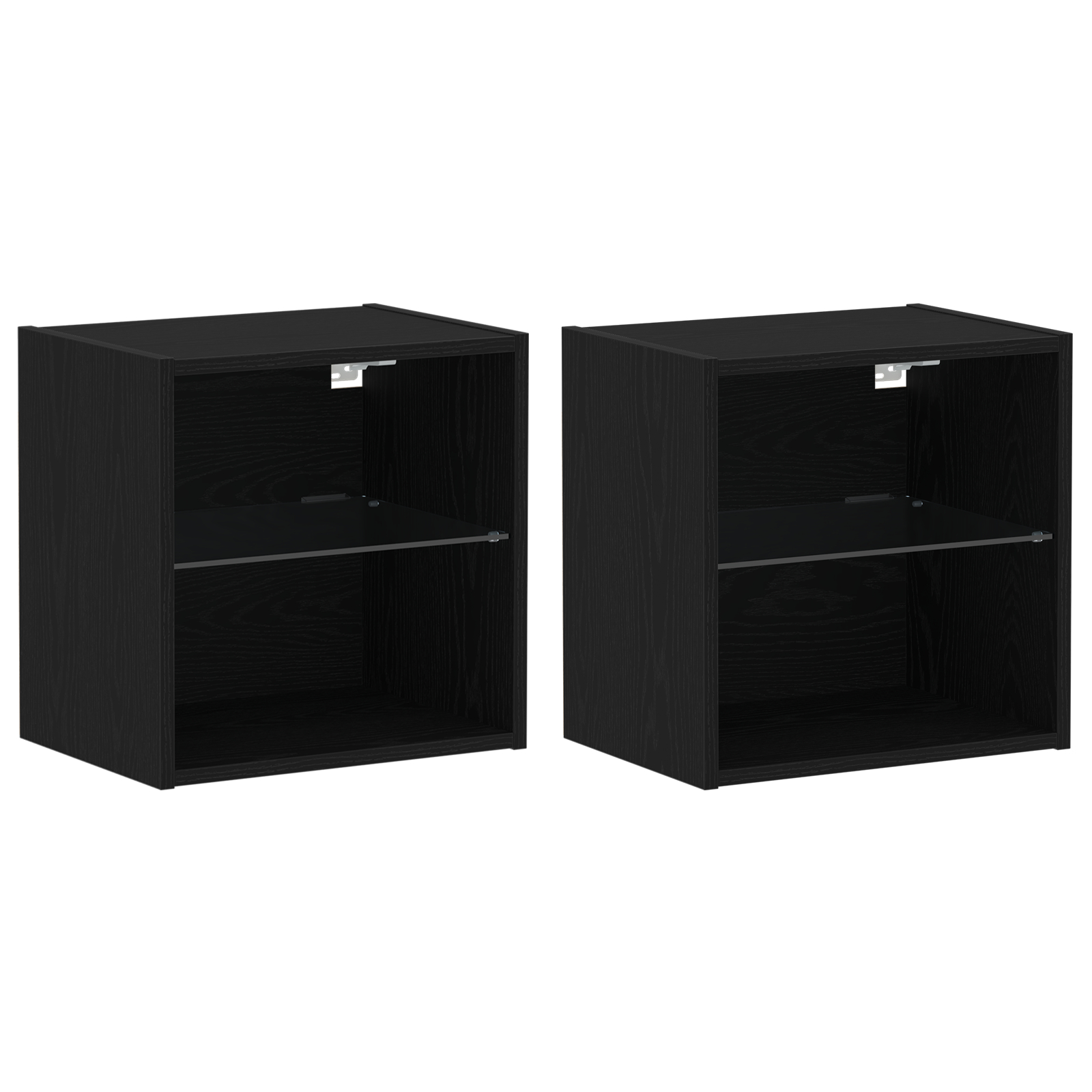 Raft suspendat vidaXL 2 buc Stejar negru 40x28,5x40 cm din lemn ingineresc Raft suspendat vidaXL 2 buc Stejar negru 40x28,5x40 cm din lemn ingineresc