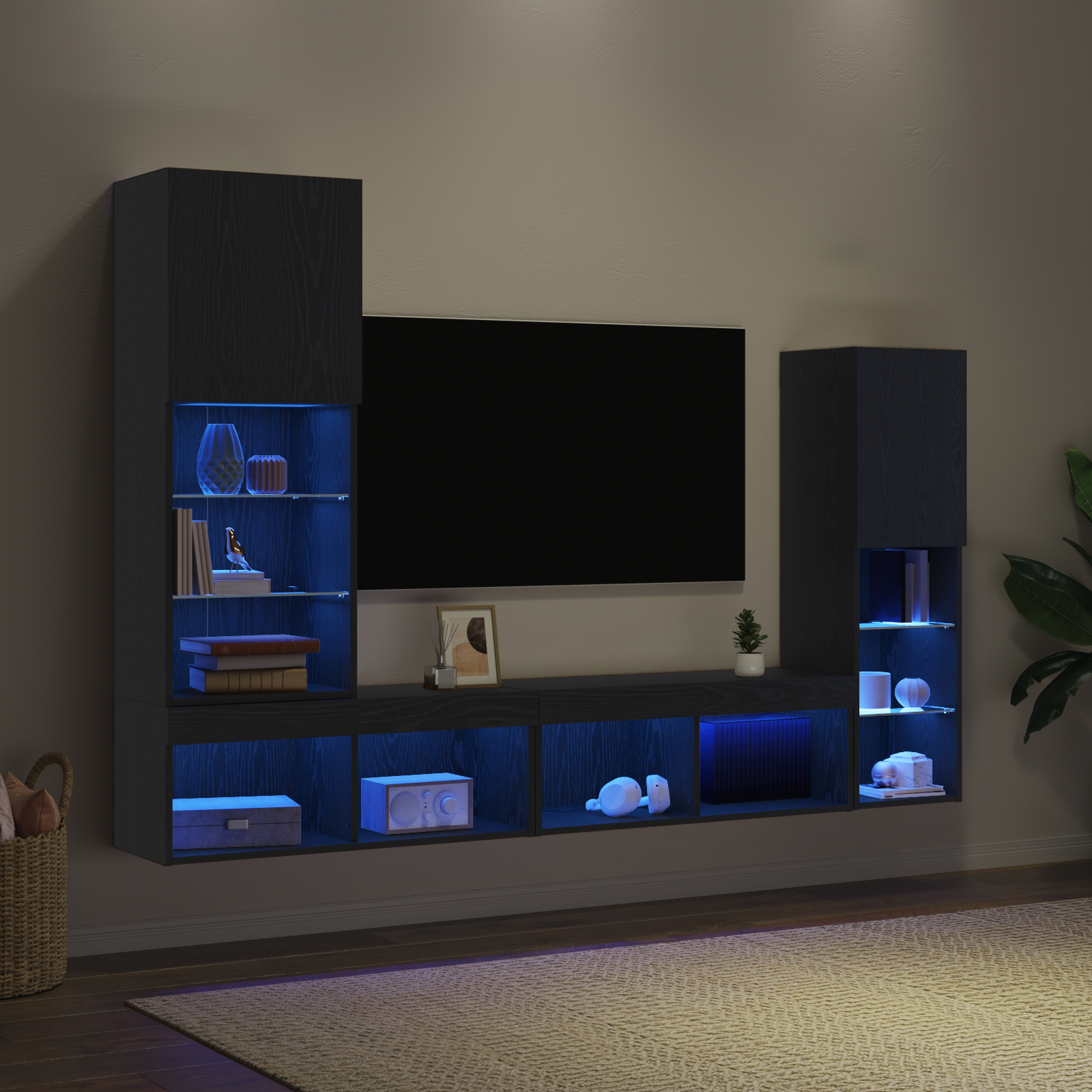 Dulap TV vidaXL Stejar Negru 30.5x30x102 cm Lemn Ingineresc Dulap TV vidaXL Stejar Negru 30.5x30x102 cm Lemn Ingineresc