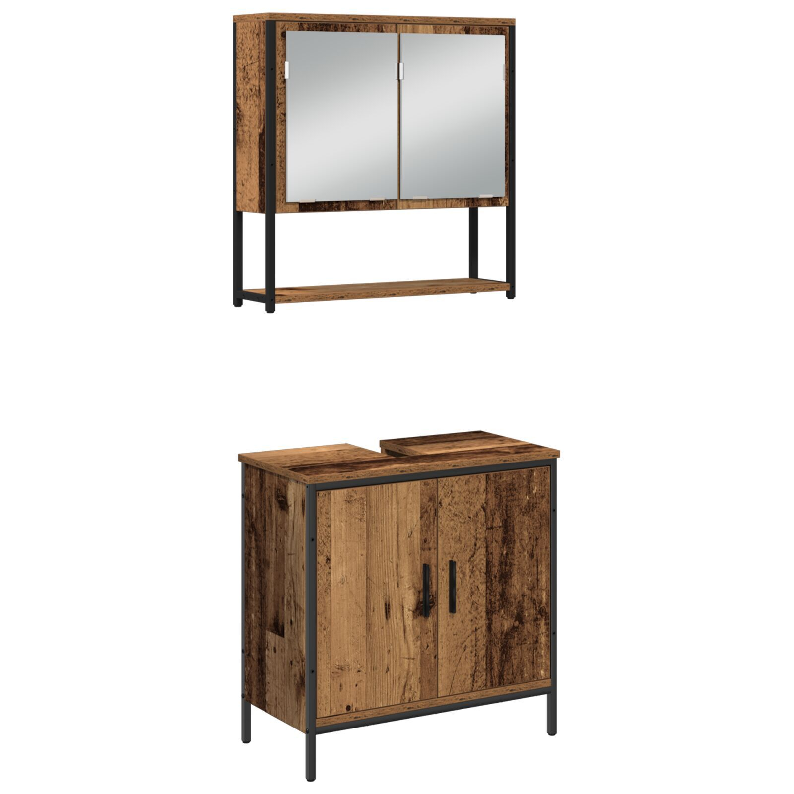 vidaXL Set Mobilier pentru Baie 4 Piese Lemn Uzat