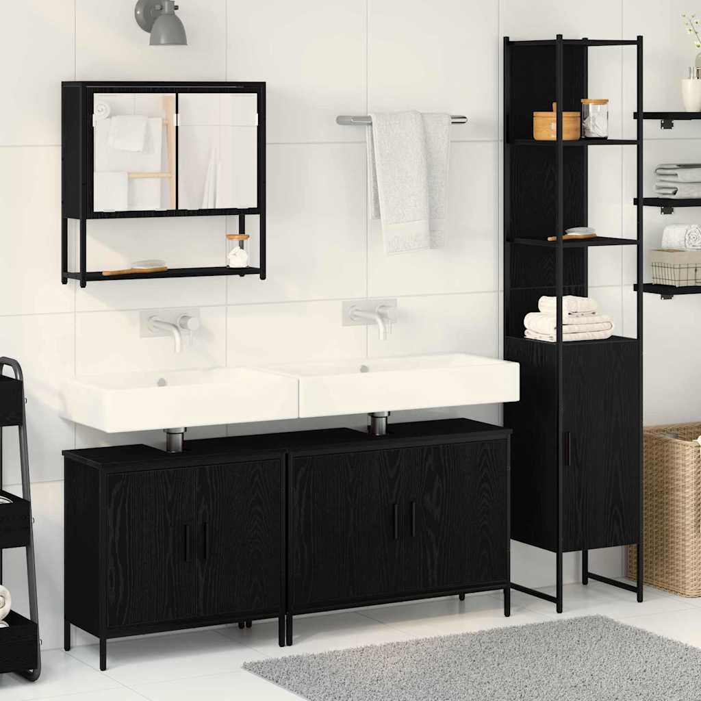 vidaXL Set de mobilier pentru baie 4 pcs Negru 33 x 33 x 185.5 cm vidaXL Set de mobilier pentru baie 4 pcs Negru 33 x 33 x 185.5 cm