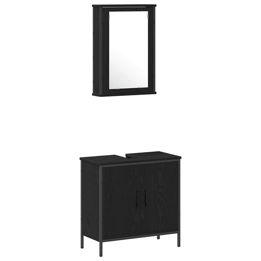 vidaXL Set de mobilier pentru baie 4 pcs Negru 33 x 33 x 185.5 cm vidaXL Set de mobilier pentru baie 4 pcs Negru 33 x 33 x 185.5 cm