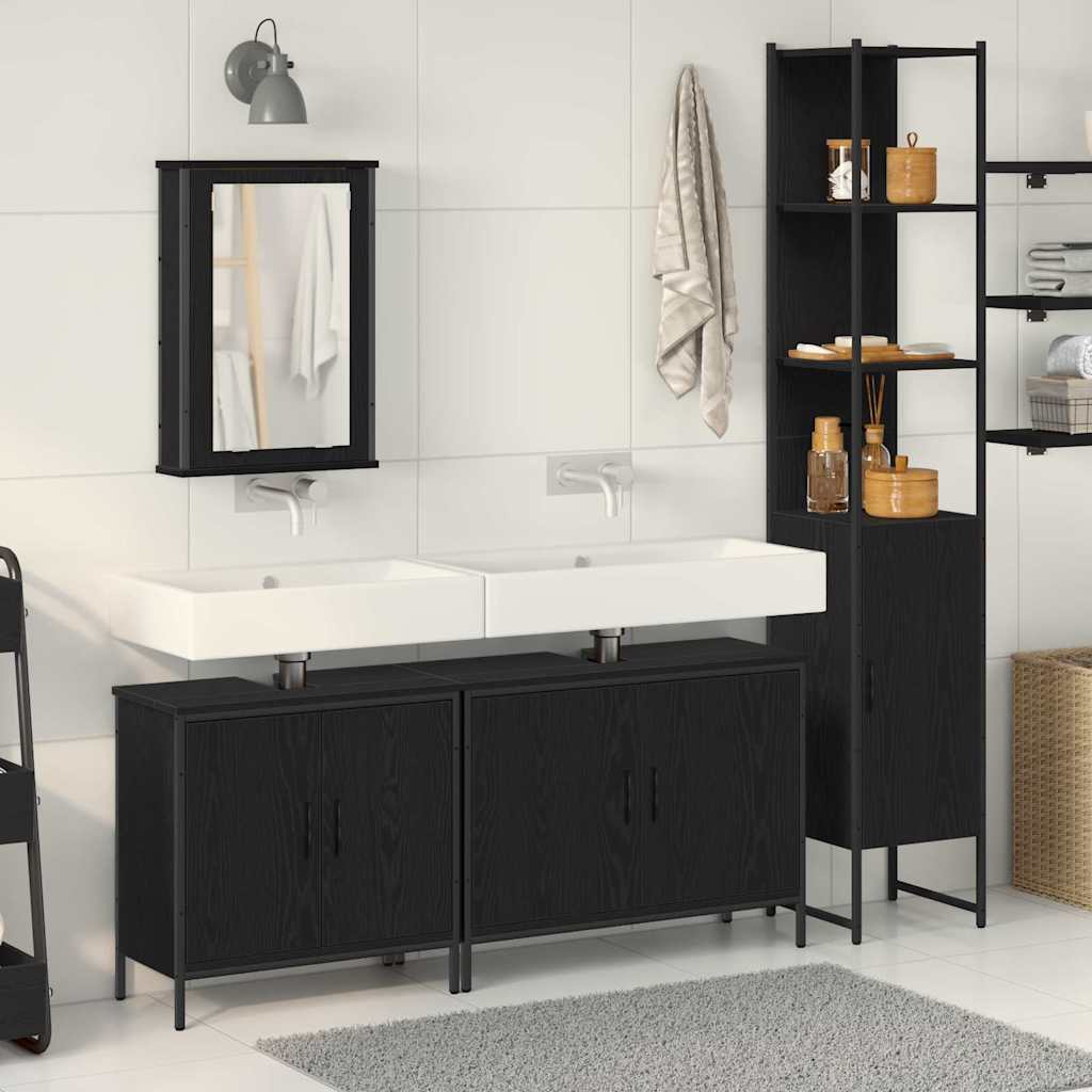vidaXL Set de mobilier pentru baie 4 pcs Negru 33 x 33 x 185.5 cm vidaXL Set de mobilier pentru baie 4 pcs Negru 33 x 33 x 185.5 cm