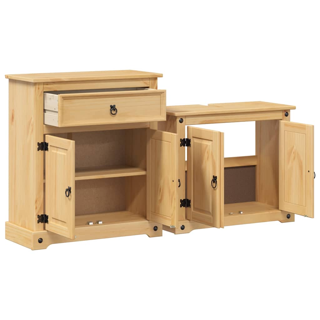 vidaXL Set mobilier de baie „Corona”, 2 piese, lemn masiv de pin vidaXL Set mobilier de baie „Corona”, 2 piese, lemn masiv de pin