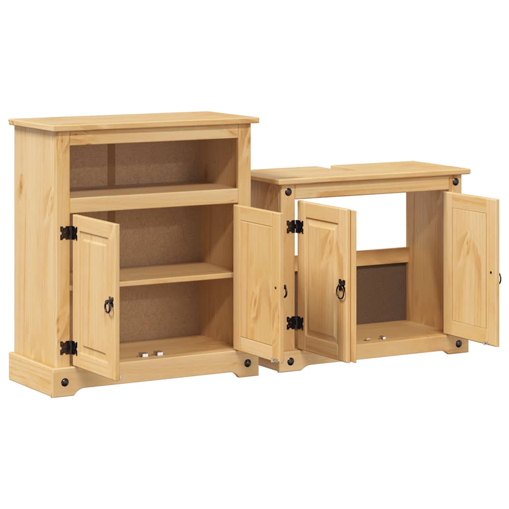 vidaXL Set mobilier de baie „Corona”, 2 piese, lemn masiv de pin vidaXL Set mobilier de baie „Corona”, 2 piese, lemn masiv de pin