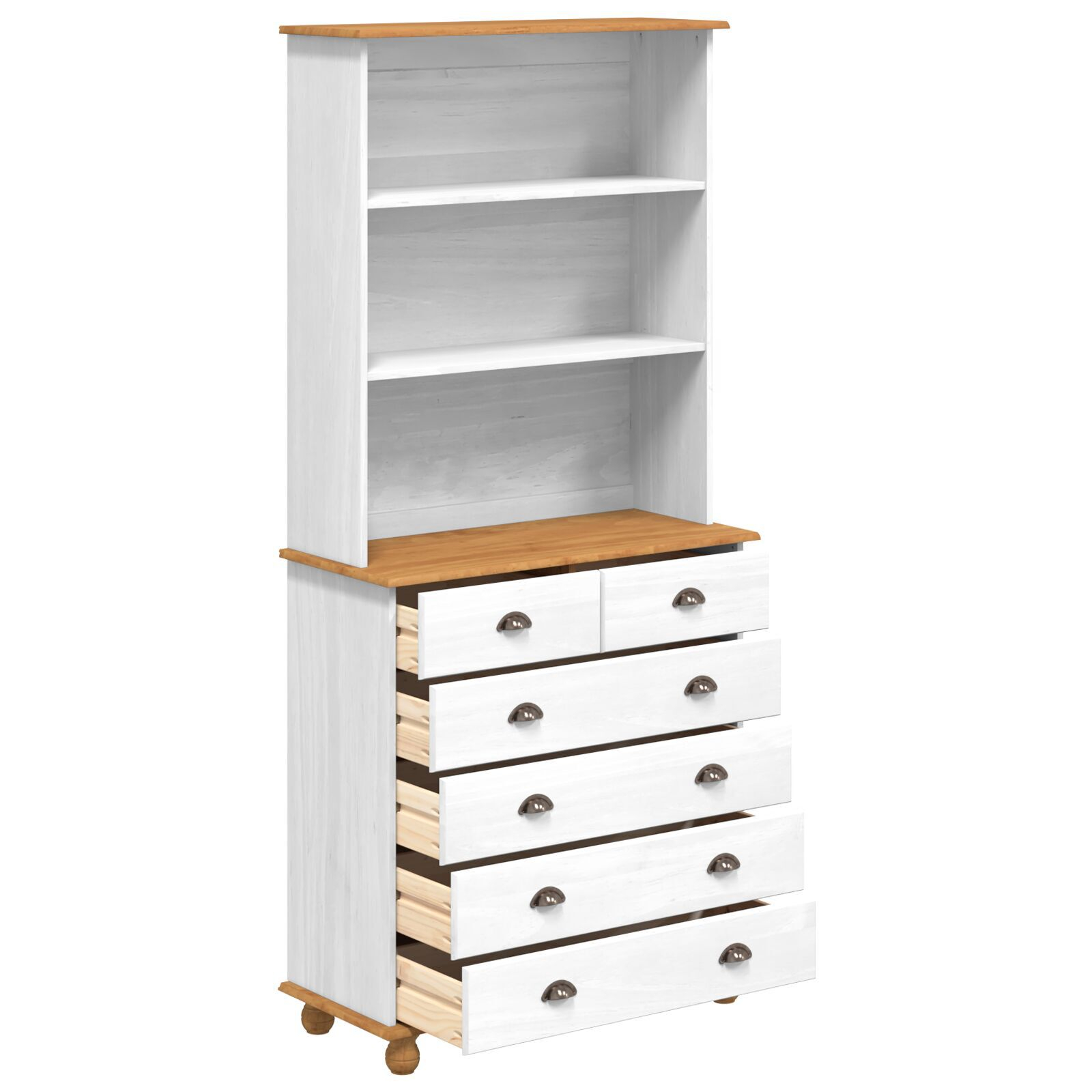 Bufet vidaXL “ASKIM” alb 91x40x199.5 cm lemn masiv de pin Bufet vidaXL “ASKIM” alb 91x40x199.5 cm lemn masiv de pin