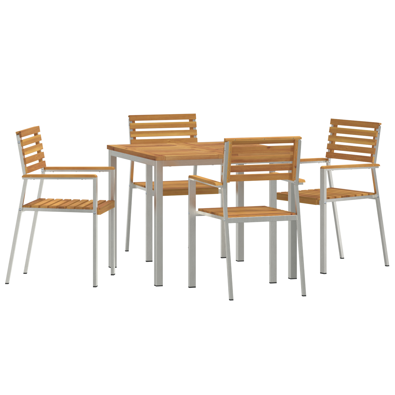 vidaXL Set de masă pentru grădină 5 pcs Maro Lemn Solid de Acacia