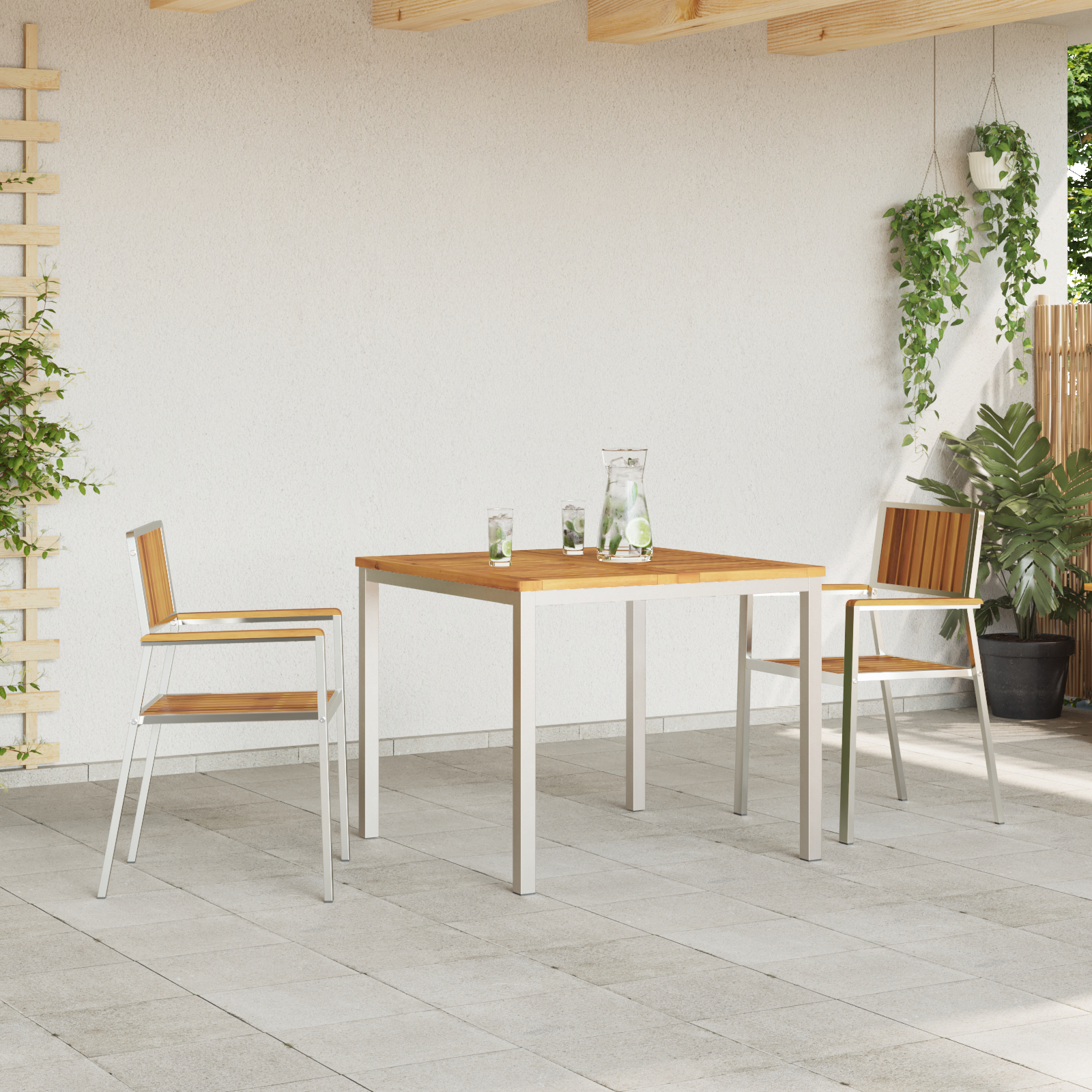 Set de dining pentru grădină vidaXL 3 piese din lemn masiv de acacia Set de dining pentru grădină vidaXL 3 piese din lemn masiv de acacia