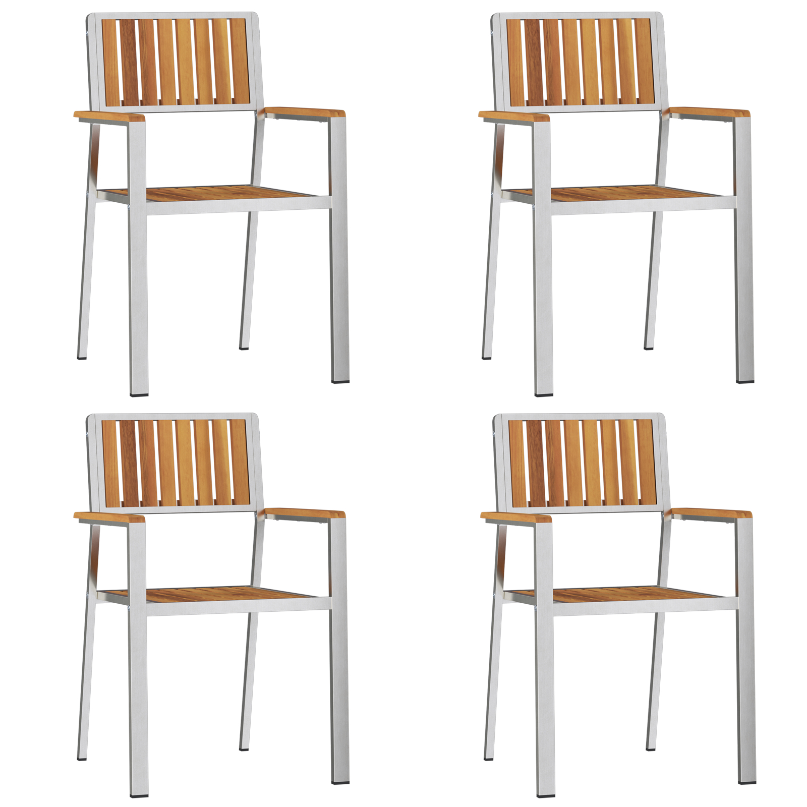 Set de Dining pentru Grădină 5 Piese din Lemn Solid de Acacia Set de Dining pentru Grădină 5 Piese din Lemn Solid de Acacia