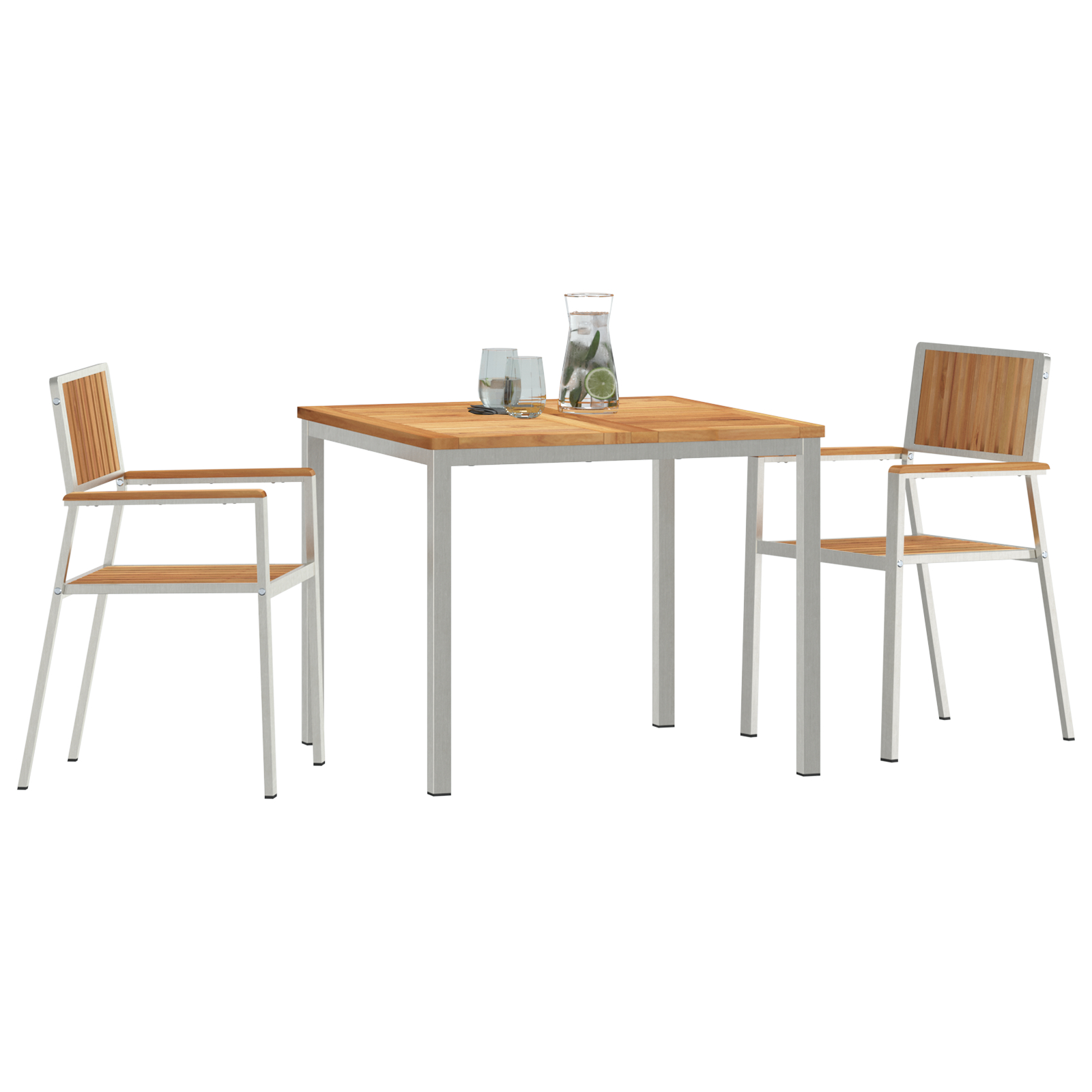 Set de dining pentru grădină vidaXL 3 piese din lemn masiv de tec Set de dining pentru grădină vidaXL 3 piese din lemn masiv de tec