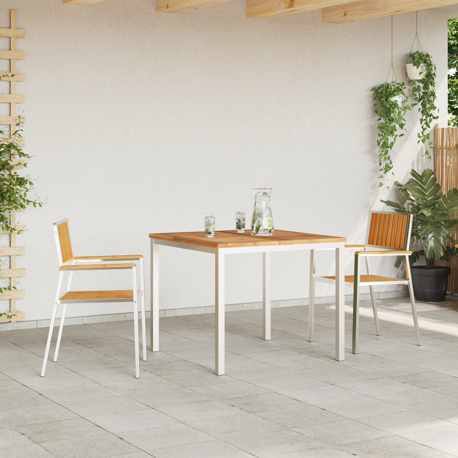 Set de dining pentru grădină vidaXL 3 piese din lemn masiv de tec Set de dining pentru grădină vidaXL 3 piese din lemn masiv de tec