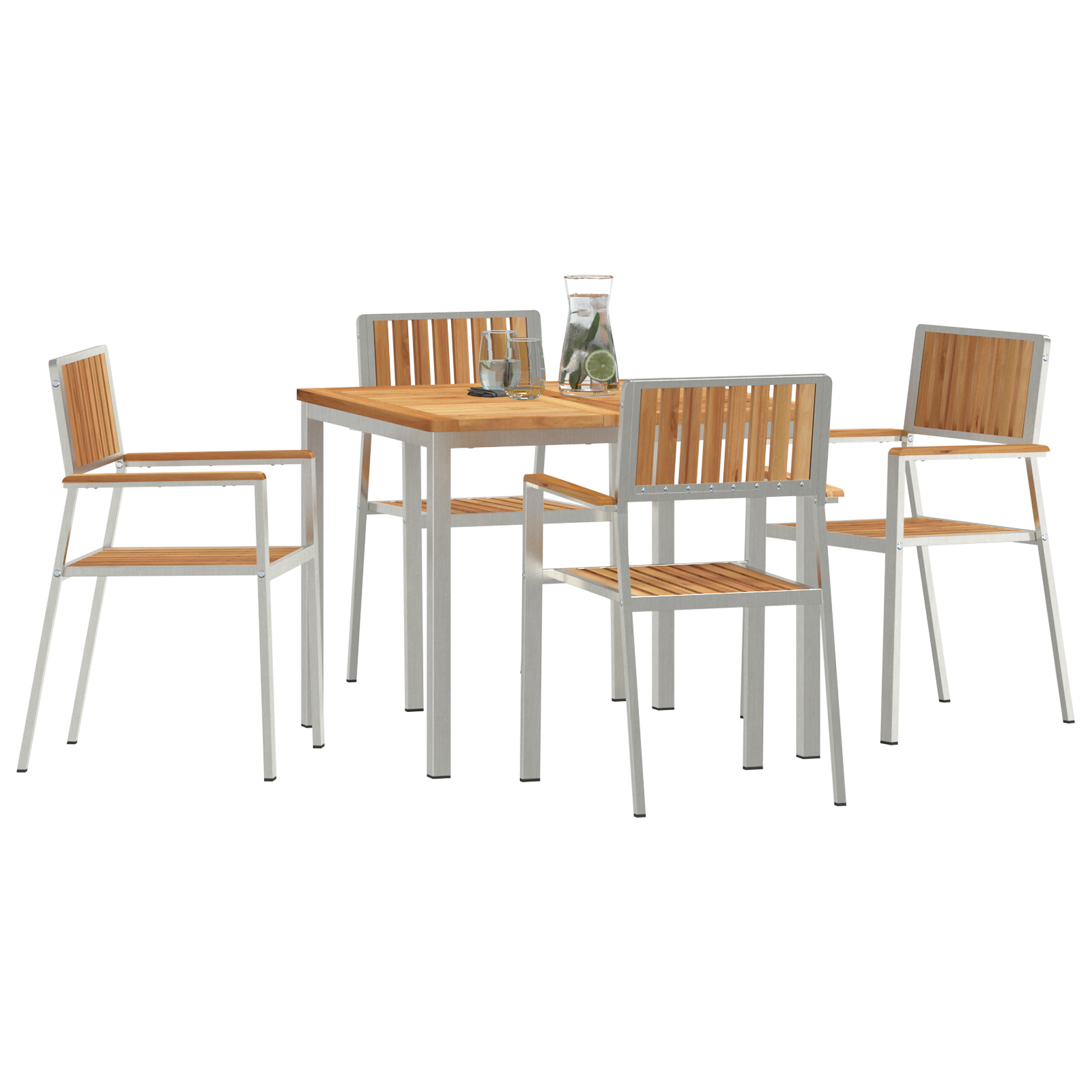 Set de dining pentru grădină vidaXL 5 piese din lemn masiv de tec Set de dining pentru grădină vidaXL 5 piese din lemn masiv de tec