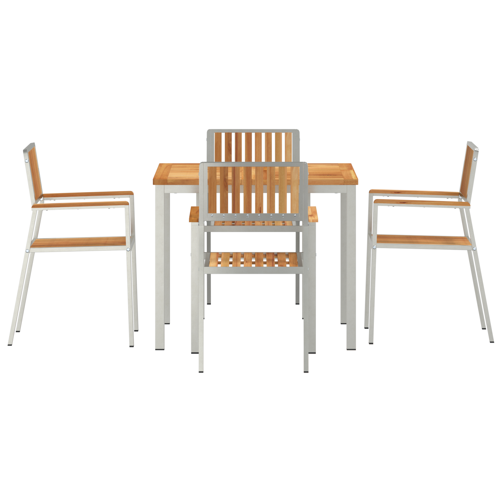 Set de dining pentru grădină vidaXL 5 piese din lemn masiv de tec Set de dining pentru grădină vidaXL 5 piese din lemn masiv de tec