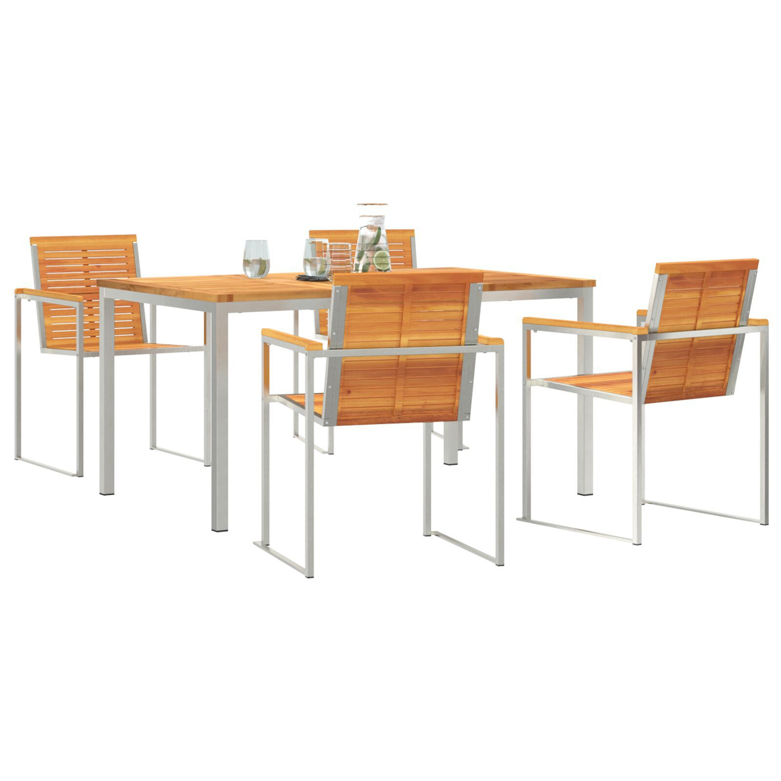 vidaXL Setdediningpentrugrădină 5 pcs Lemn de acacia masiv