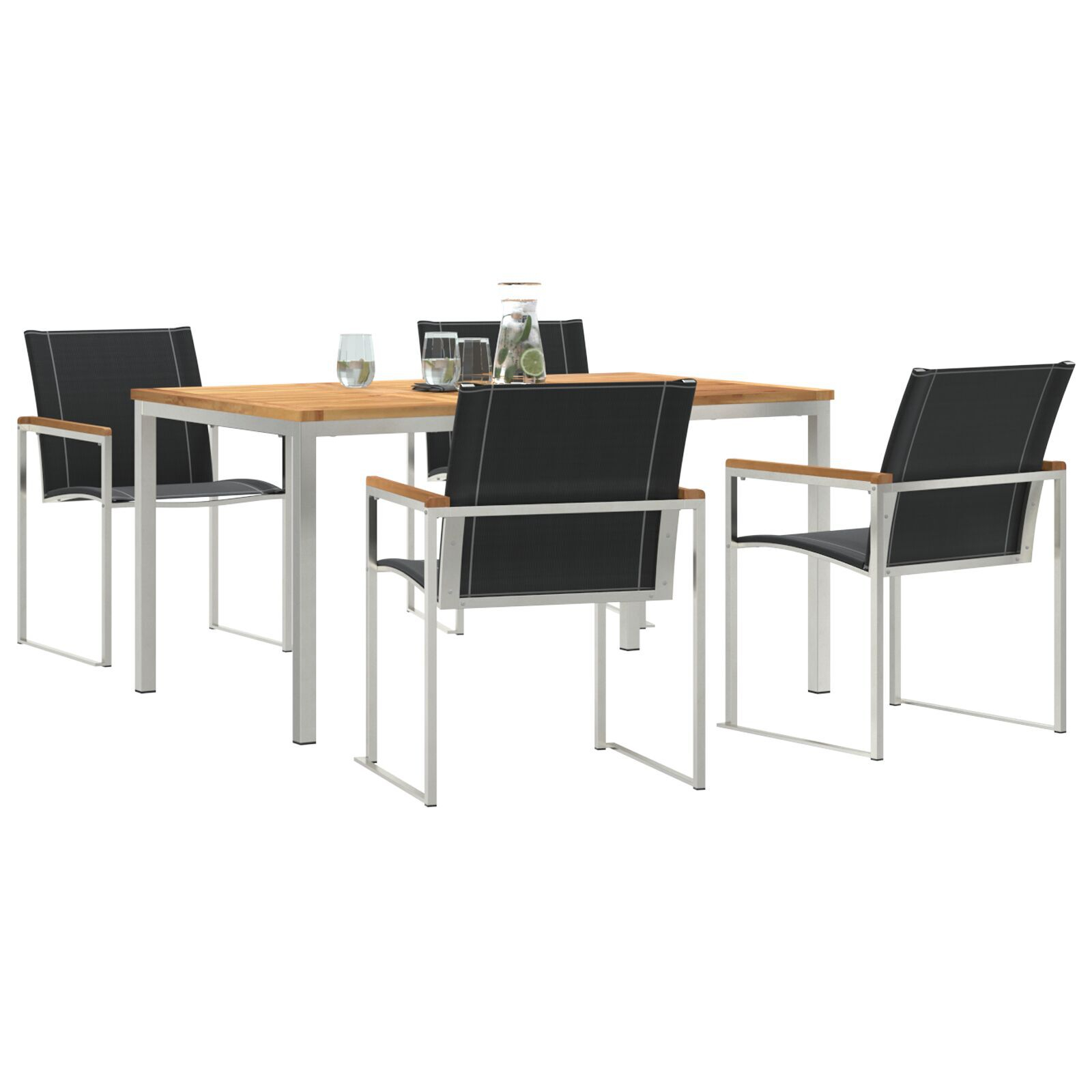 vidaXL Set de masă pentru grădină 5 pcs Maro Lemn Solid de Acacia