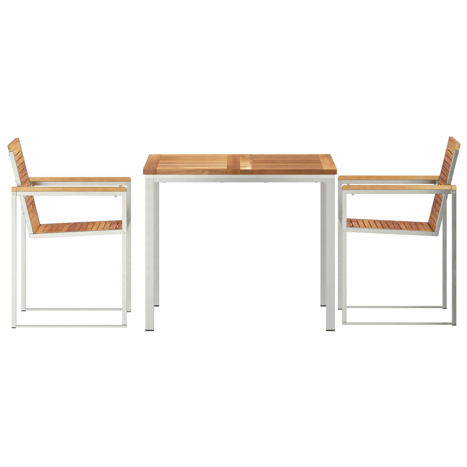 vidaXL Set de masă pentru grădină 3 pcs Maro Lemn solid de tec