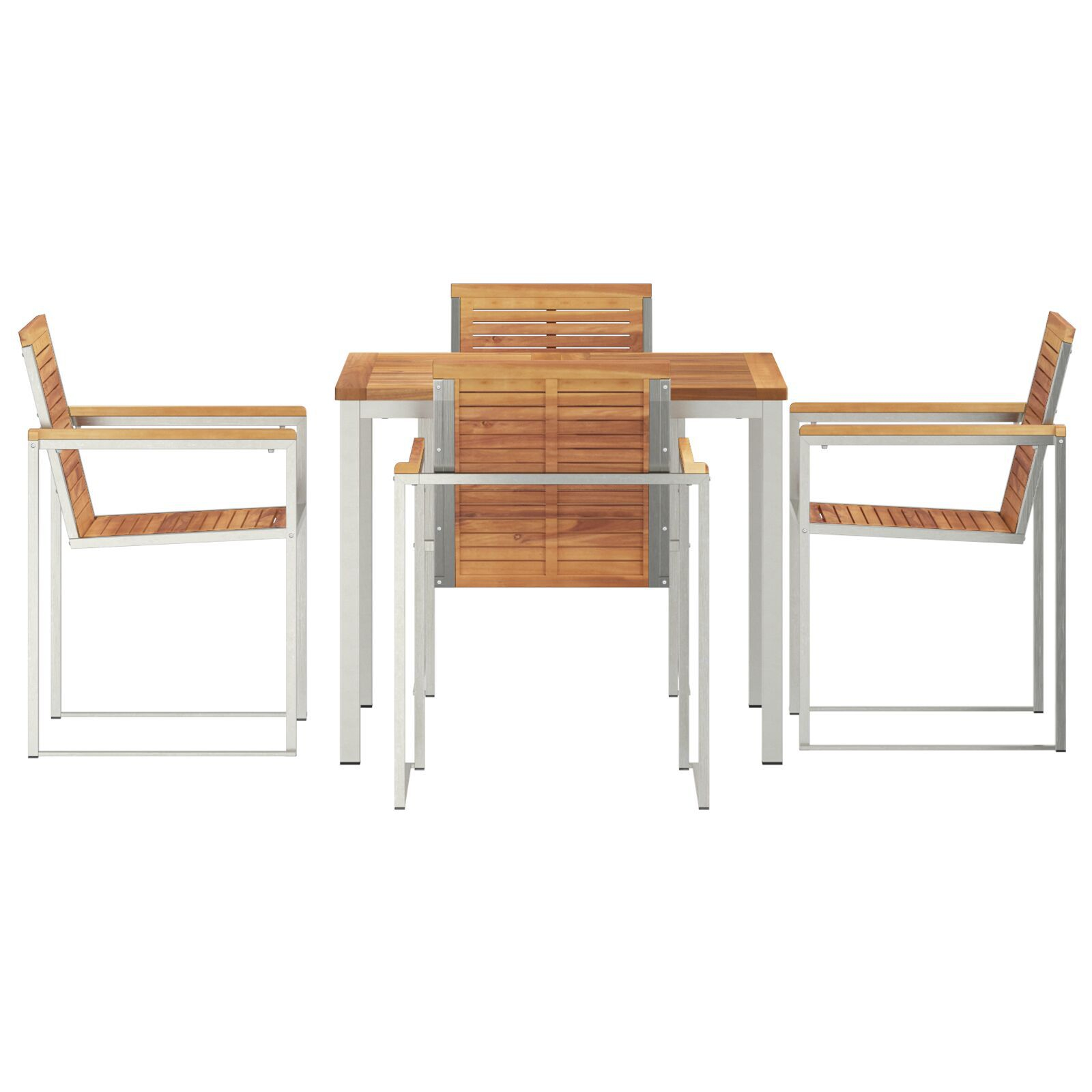 vidaXL Setdediningpentrugrădină 5 pcs Lemn de tec masiv