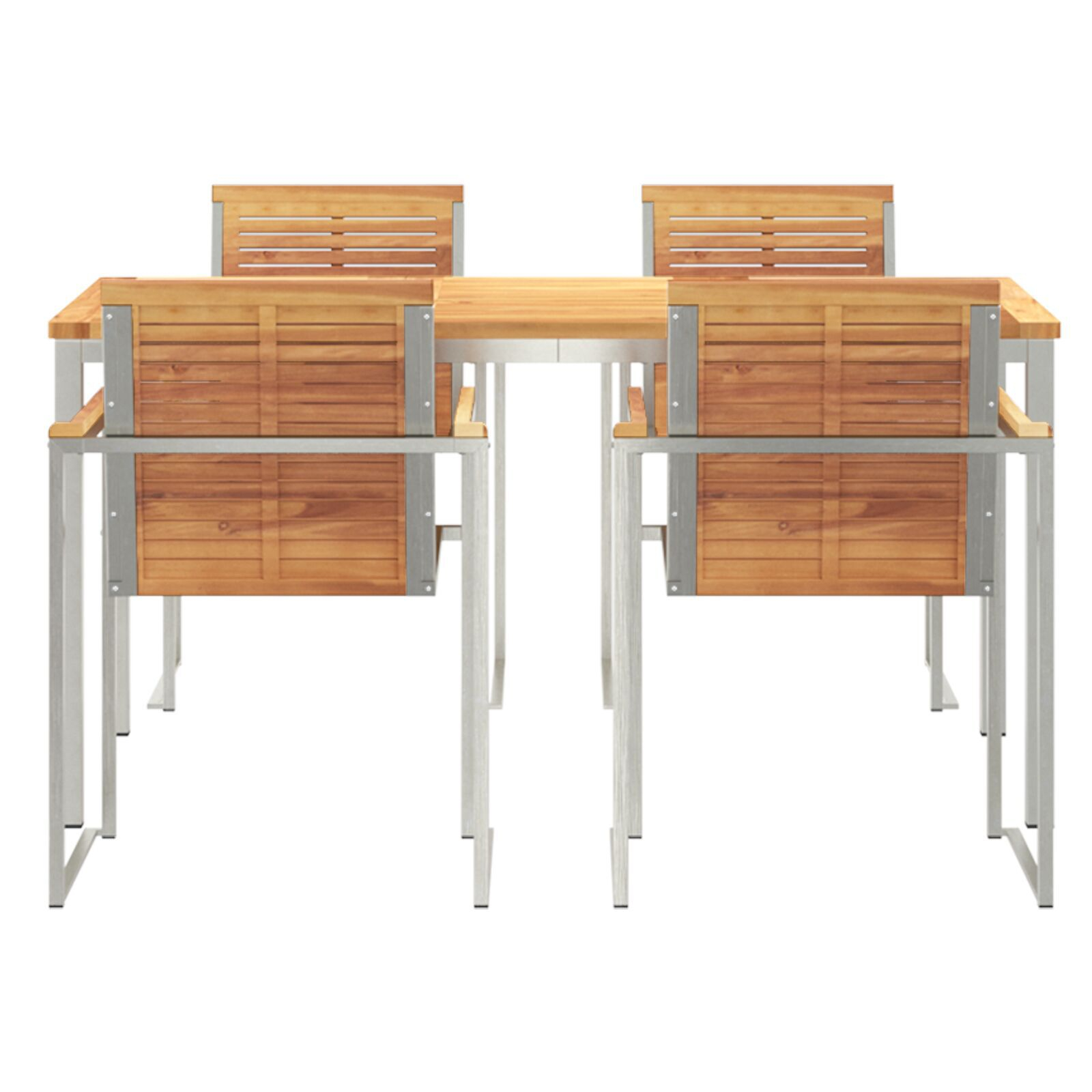 vidaXL Setdediningpentrugrădină 5 pcs Lemn de tec masiv