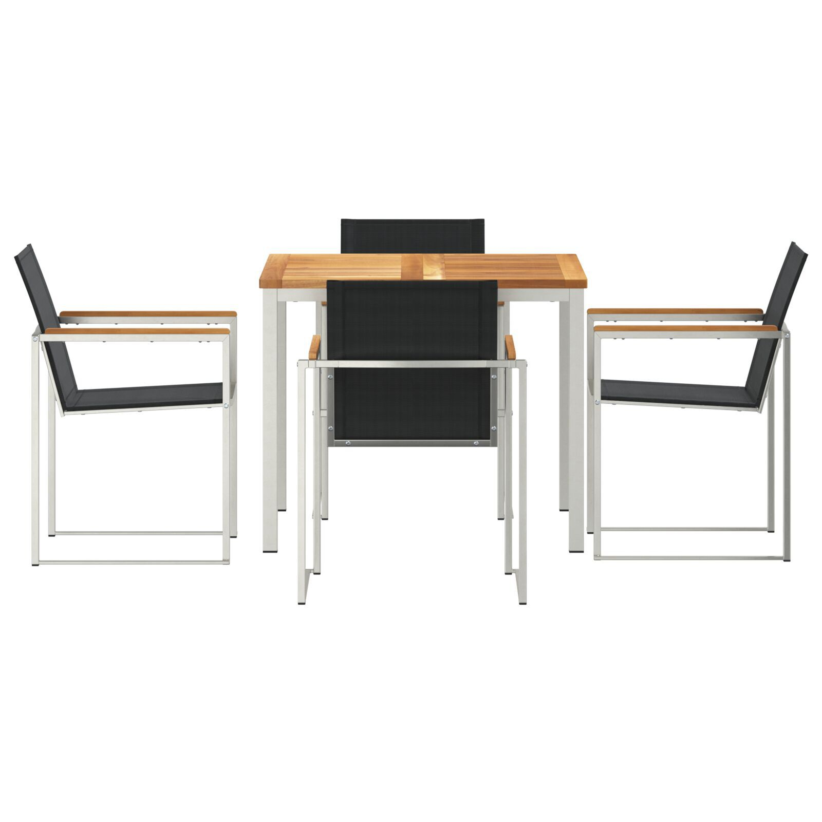 vidaXL Set de masă pentru grădină 5 pcs Maro Lemn solid de tec