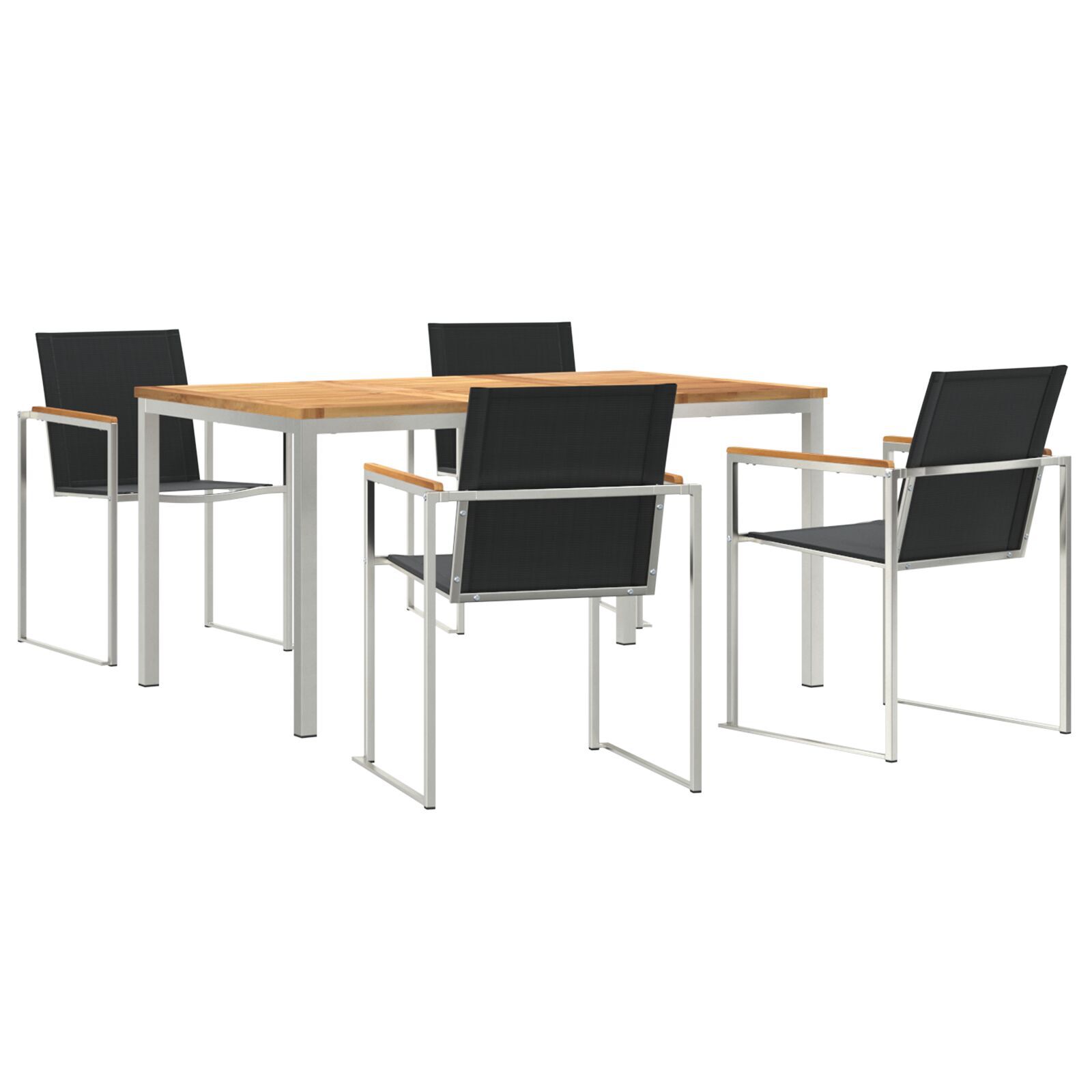 vidaXL Set de masă pentru grădină 5 pcs Maro Lemn solid de tec