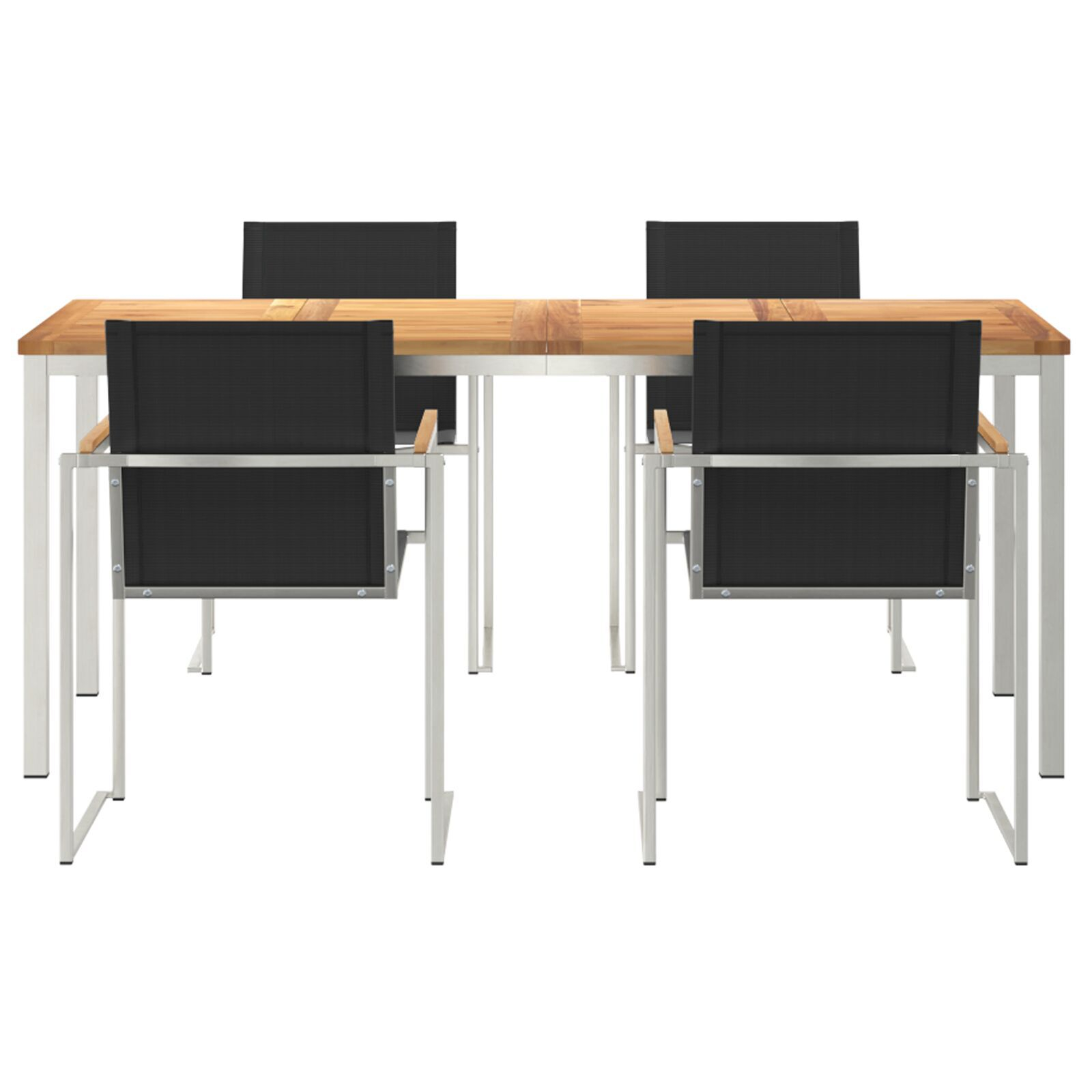 vidaXL Set de masă pentru grădină 5 pcs Maro Lemn solid de tec