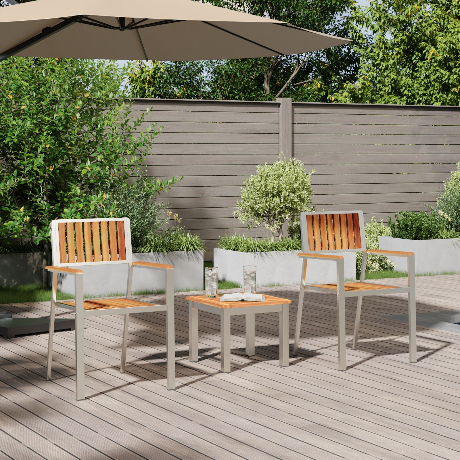 Set Grădină vidaXL 3 Piese Lemn Solid de Acacia Set Grădină vidaXL 3 Piese Lemn Solid de Acacia