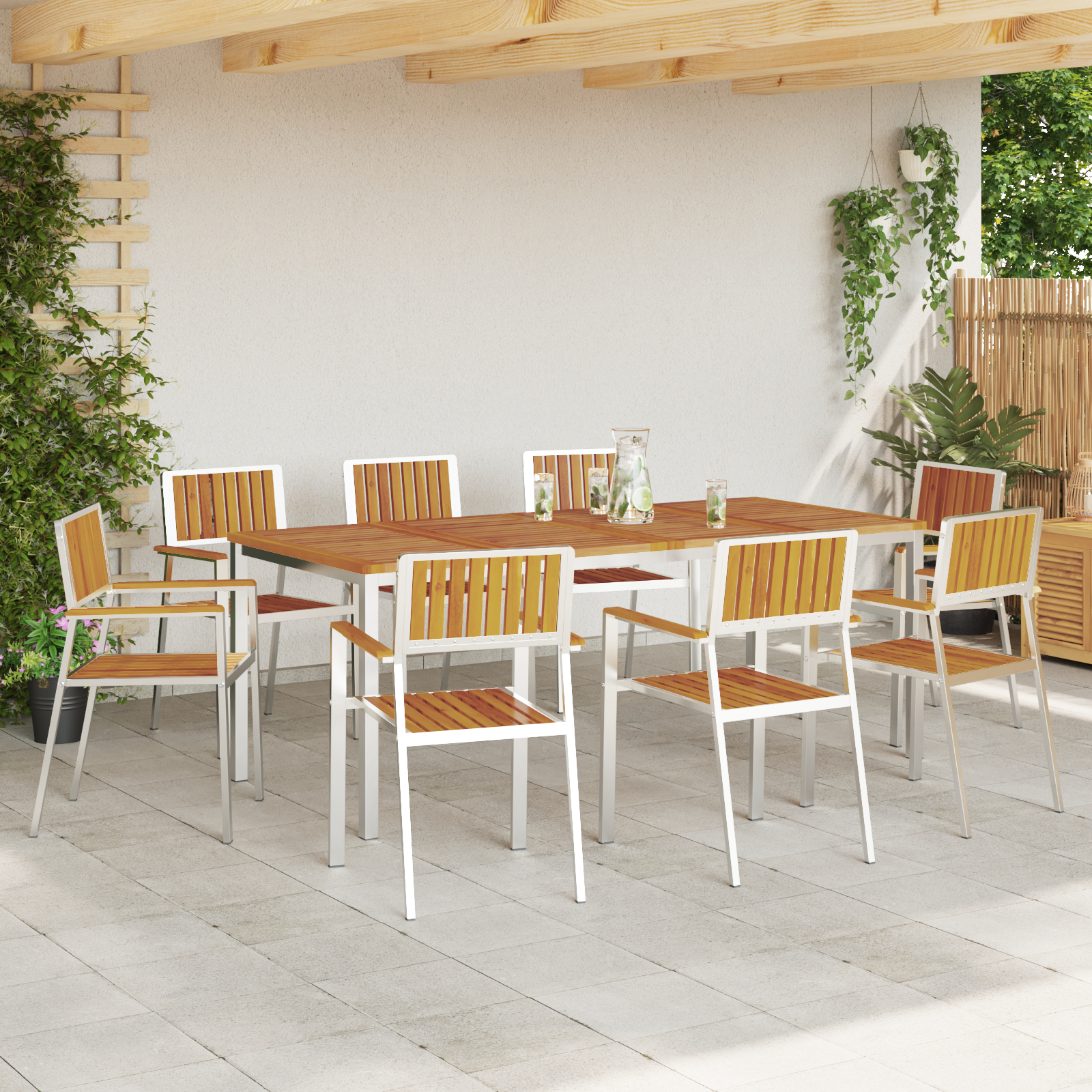 Set de 8 scaune stivuibile vidaXL 54.5x56x87 cm Lemn de acacia Set de 8 scaune stivuibile vidaXL 54.5x56x87 cm Lemn de acacia