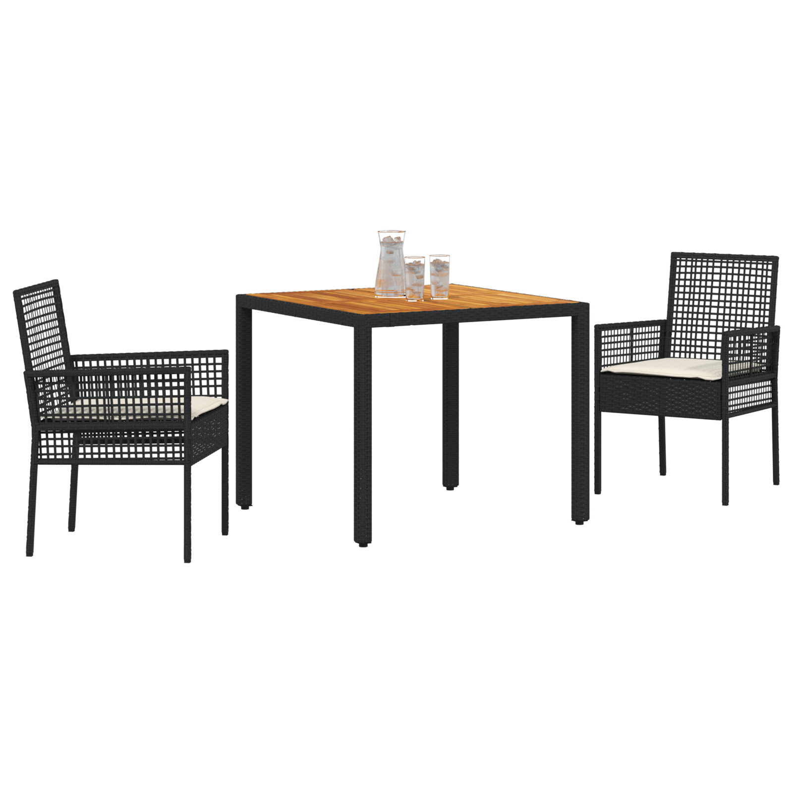 Set Mobilier Dining vidaXL Set 3 piese Negru Lemn Durabil Set Mobilier Dining vidaXL Set 3 piese Negru Lemn Durabil