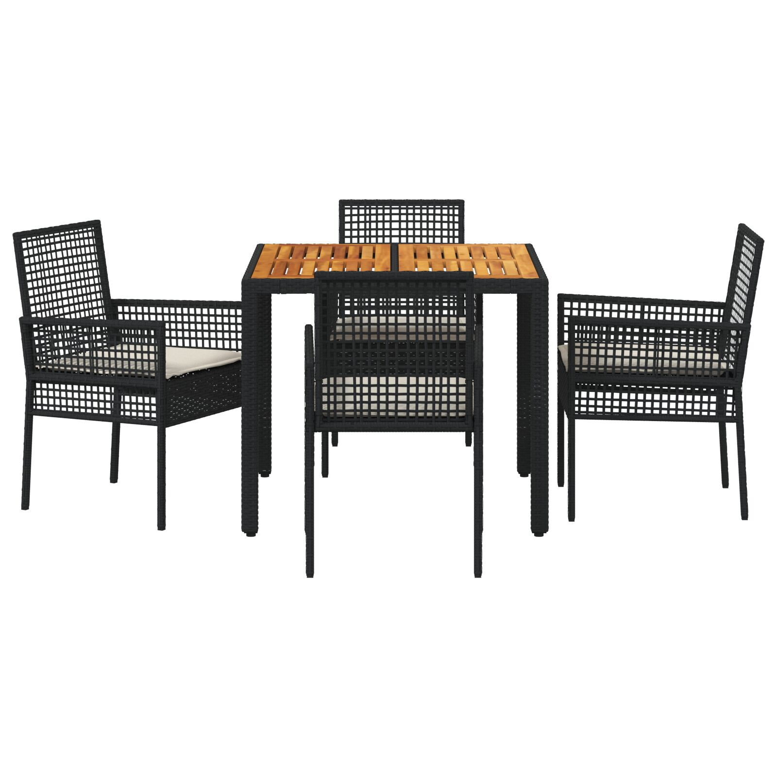 vidaXL Set dining 5 piese cu perne Gri din poliratan