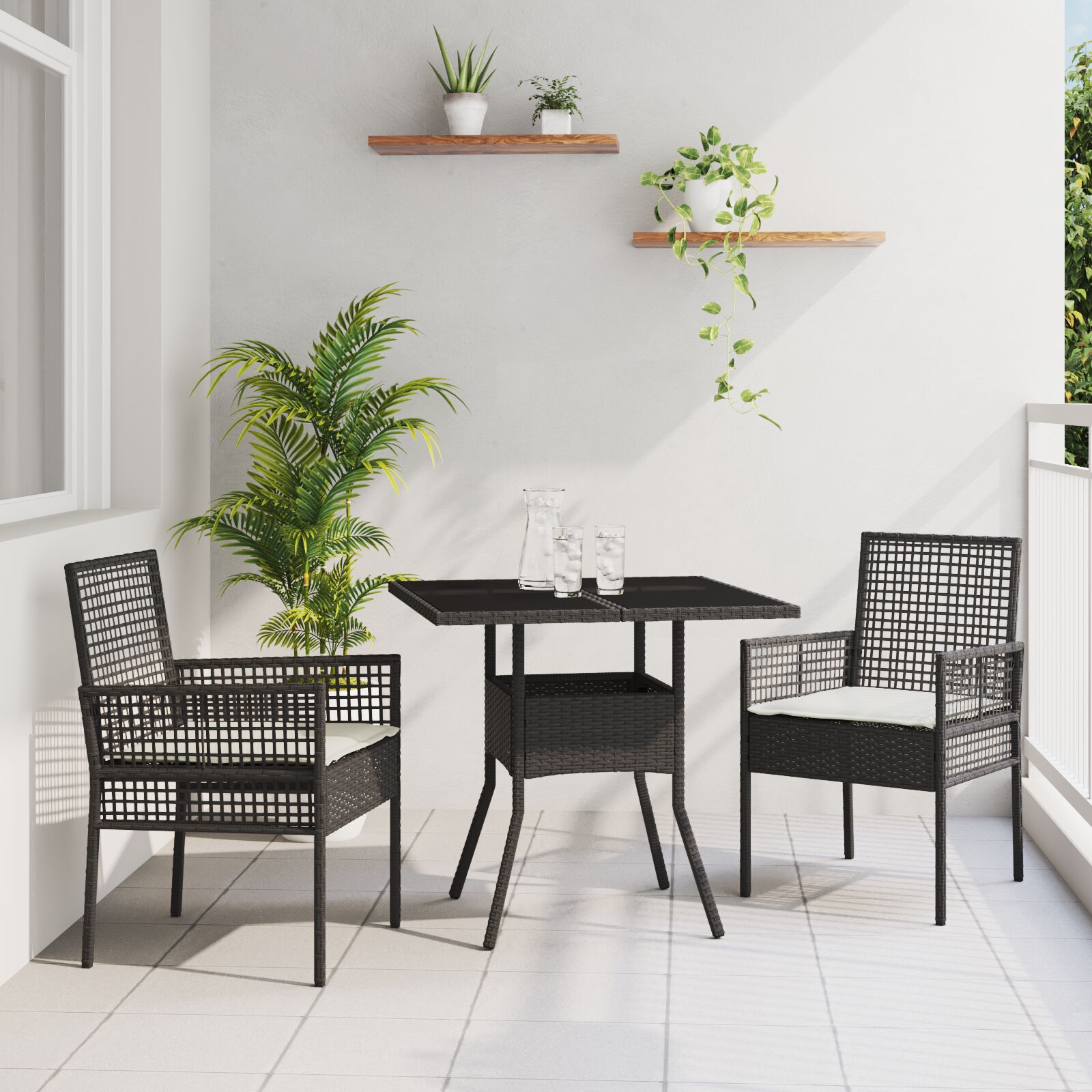vidaXL Set dining grădină 5 piese Gri deschis Ratan Poli