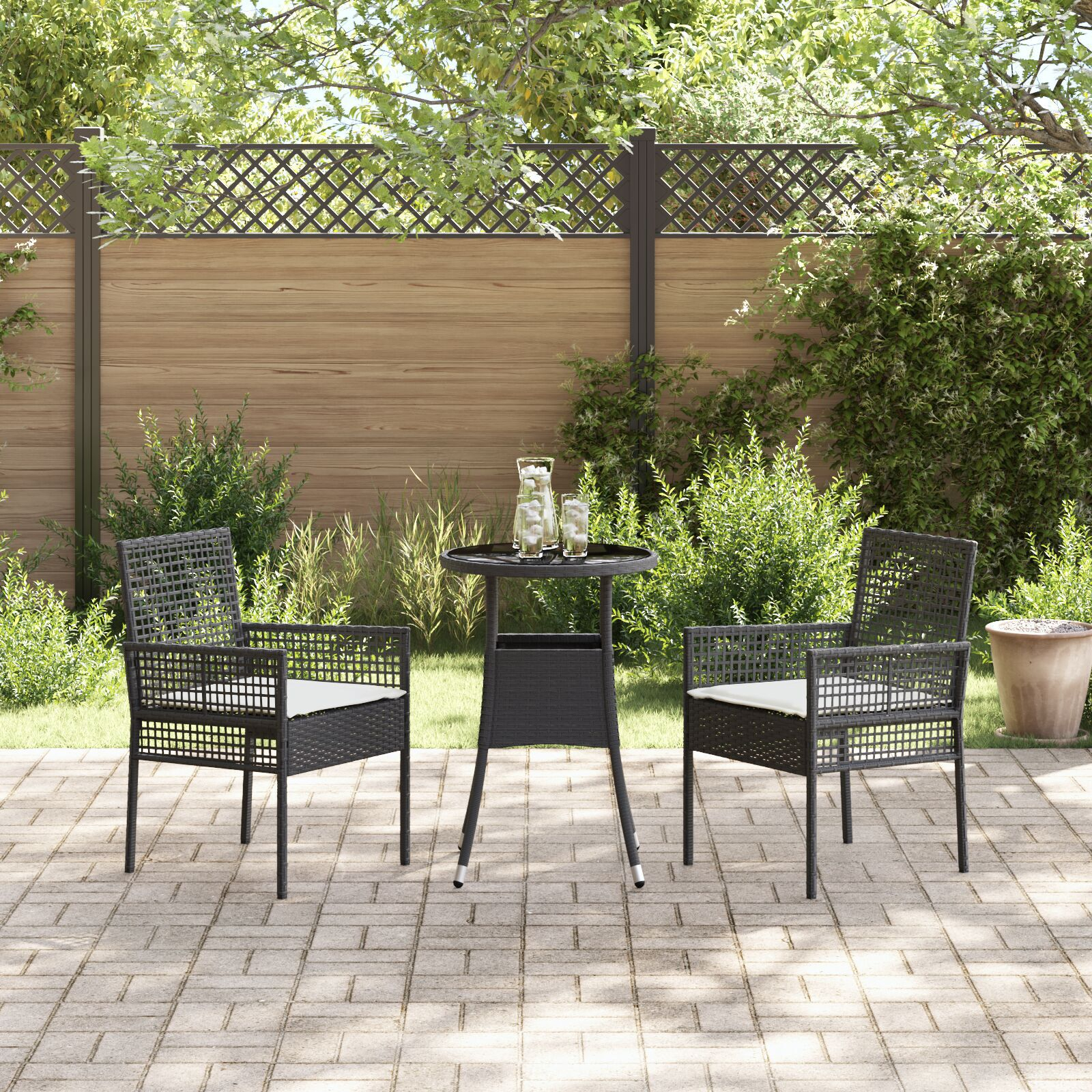vidaXL Set de dining pentru grădină 5 piese Negru Poliratan vidaXL Set de dining pentru grădină 5 piese Negru Poliratan