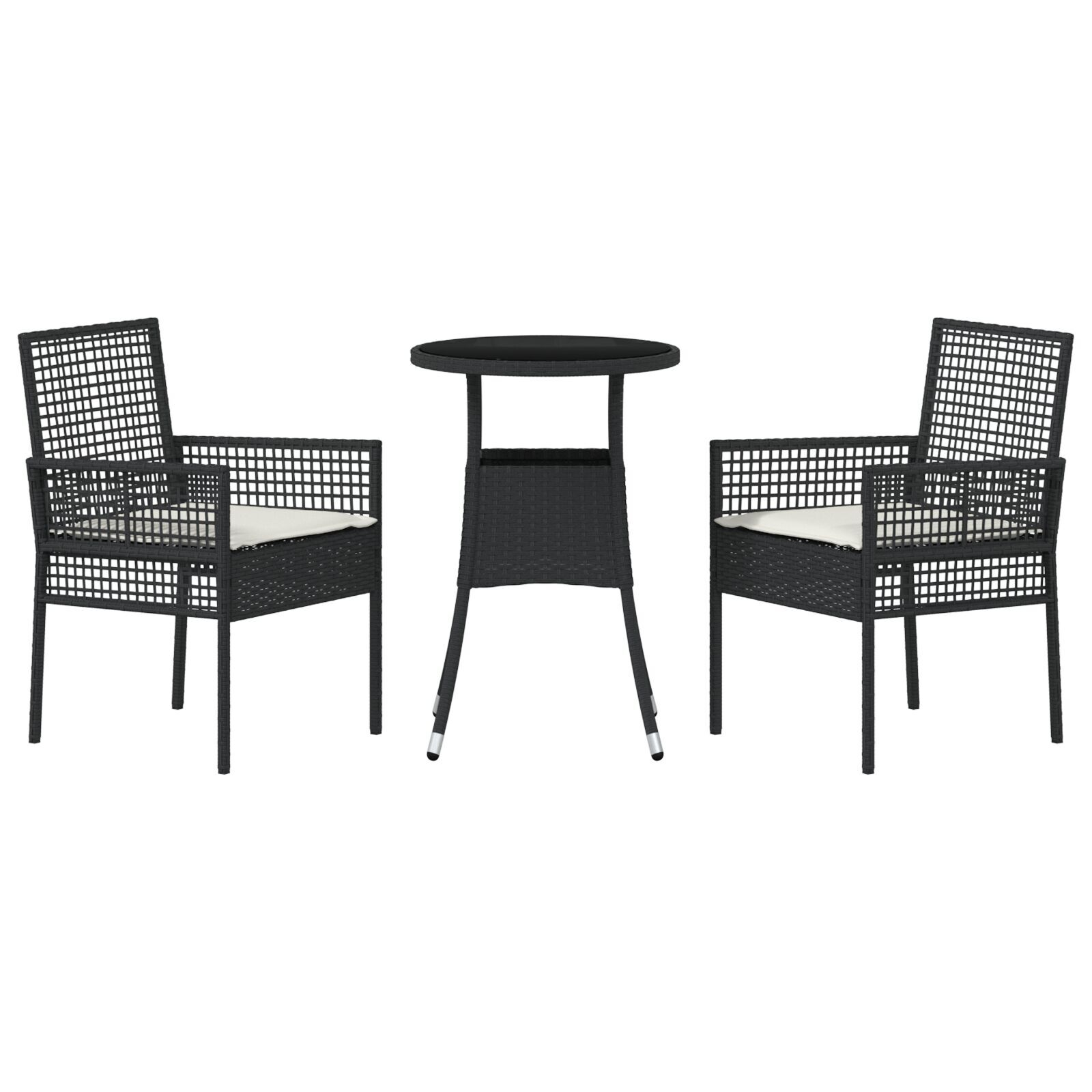vidaXL Set Mese Grădină 3 Piese Bej Poly Rattan