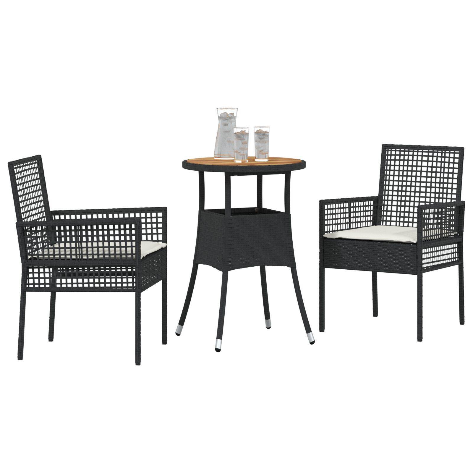vidaXL Set de dining pentru grădină 5 piese Negru Poliratan vidaXL Set de dining pentru grădină 5 piese Negru Poliratan