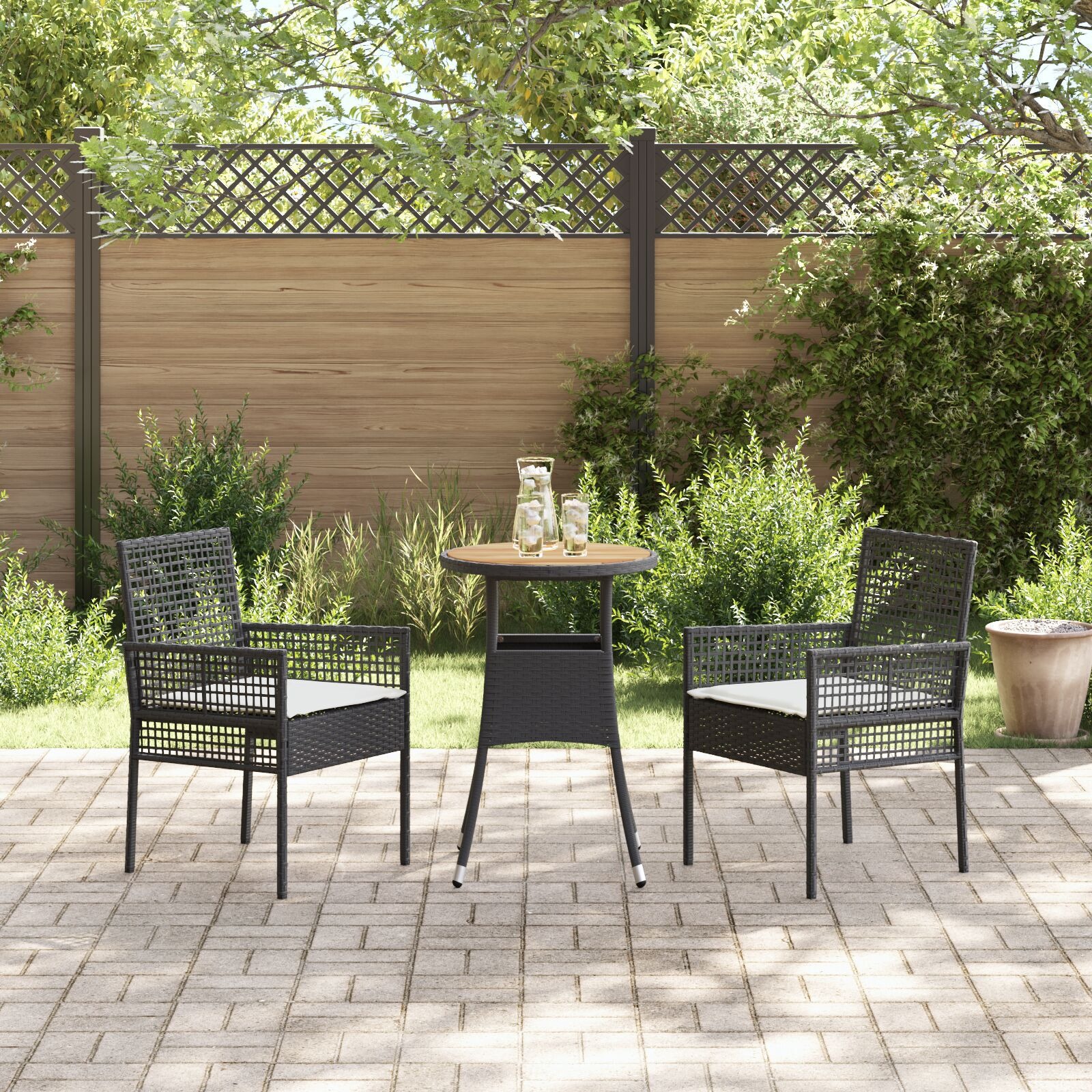 vidaXL Set de dining pentru grădină 3 piese gri din poliratan vidaXL Set de dining pentru grădină 3 piese gri din poliratan