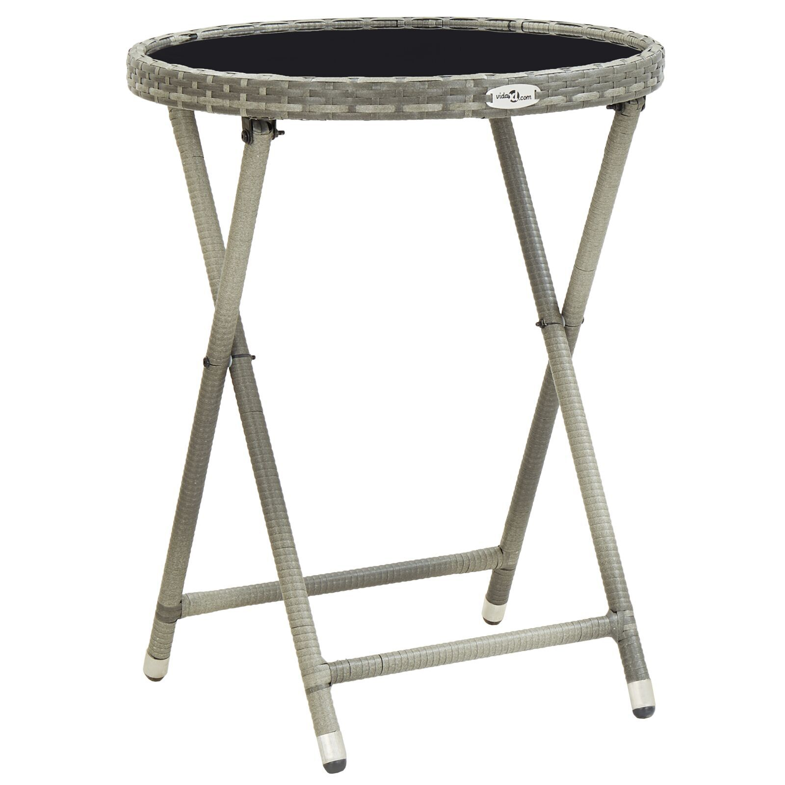 vidaXL Set Bistro de Grădină 3 pcs Gri Rattan poli vidaXL Set Bistro de Grădină 3 pcs Gri Rattan poli