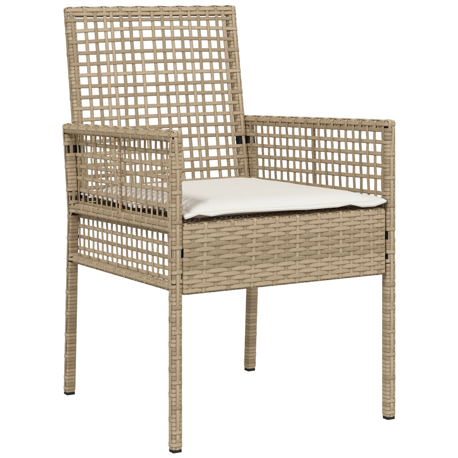 vidaXL Set Bistro de Grădină 3 pcs Bej Rattan poli vidaXL Set Bistro de Grădină 3 pcs Bej Rattan poli
