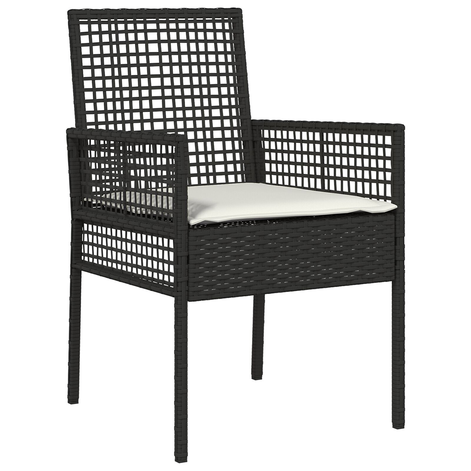 Set Bistro de Grădină 3 Piese cu Perne Negru Poliratan Set Bistro de Grădină 3 Piese cu Perne Negru Poliratan