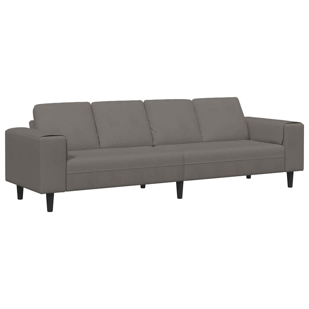 vidaXL Sofa din material textil Gri deschis 208 cm Țesătură de catifea